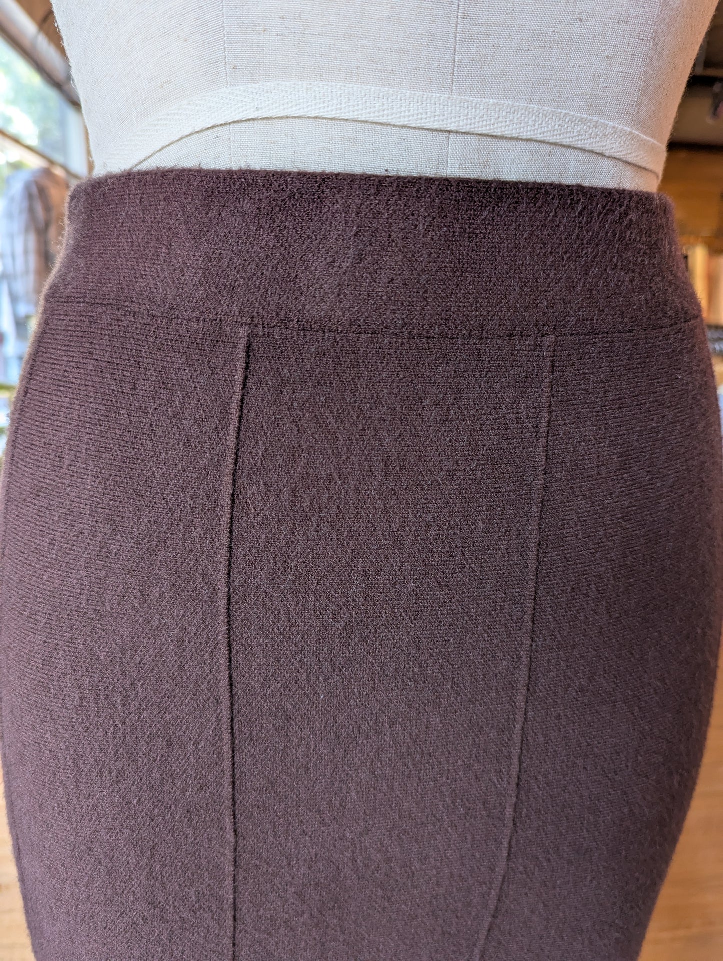 Flared Knit Midi Skirt