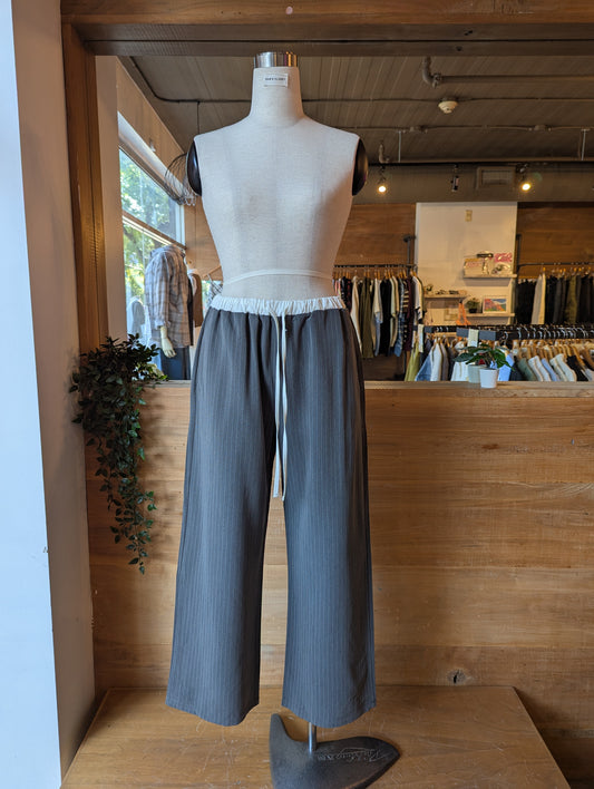 White Waistband Pinstripe Pants