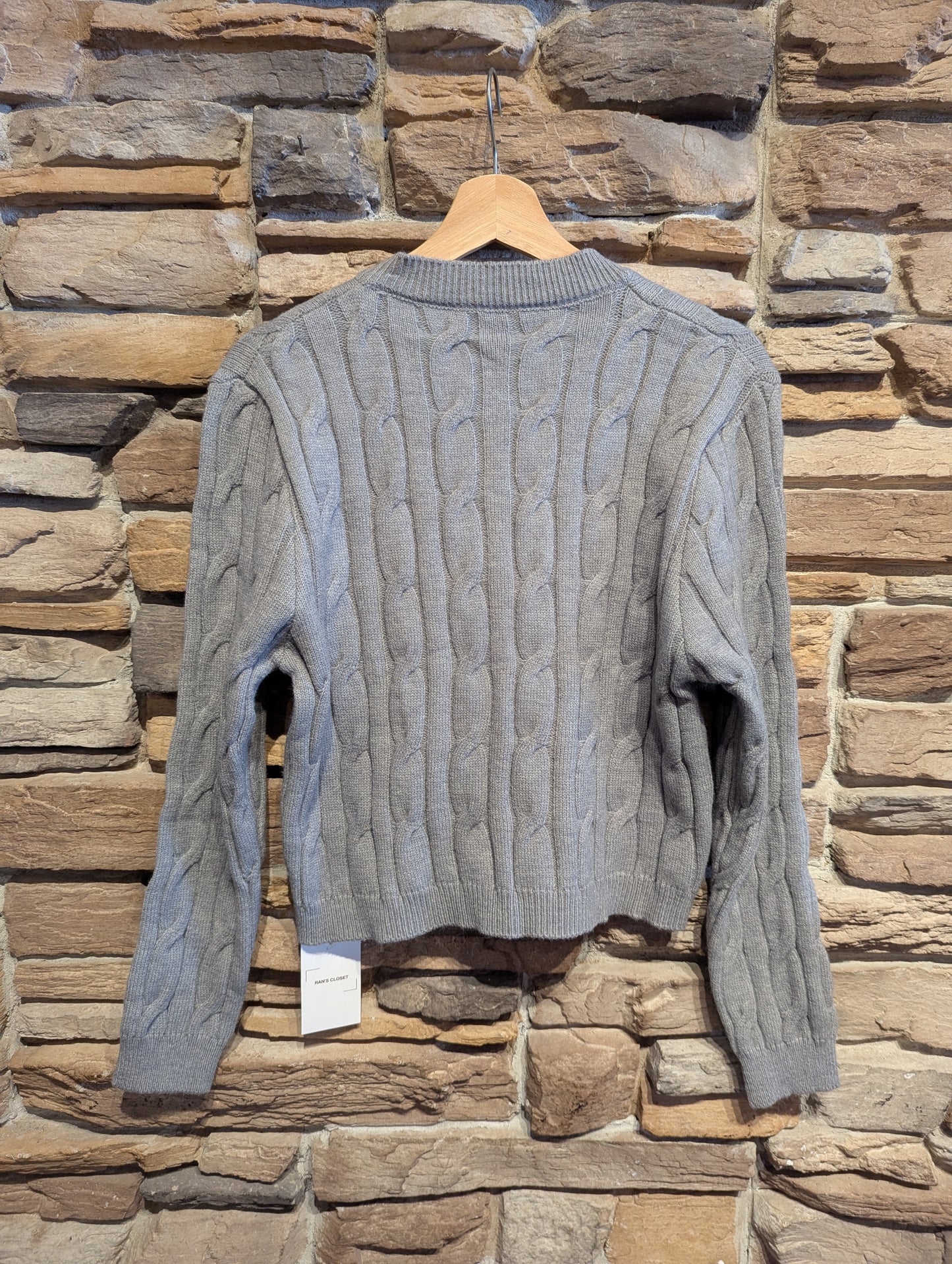 Cable Knit Embroidered Cardigan