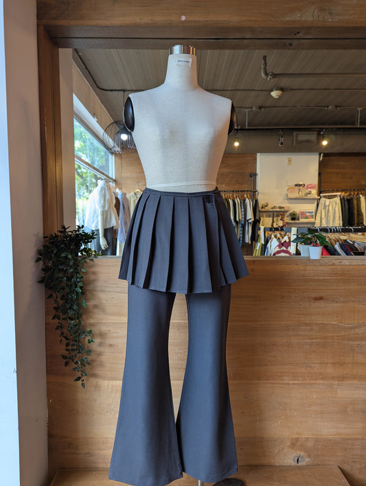 Pleated Layering Skirt and Dress Pant Set