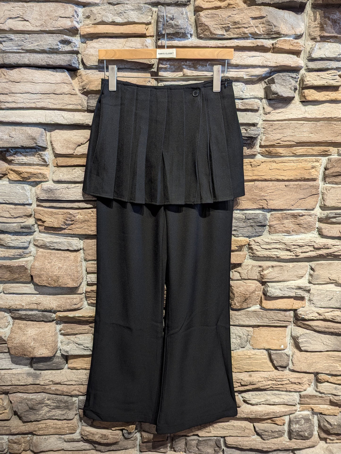 Pleated Layering Skirt and Dress Pant Set