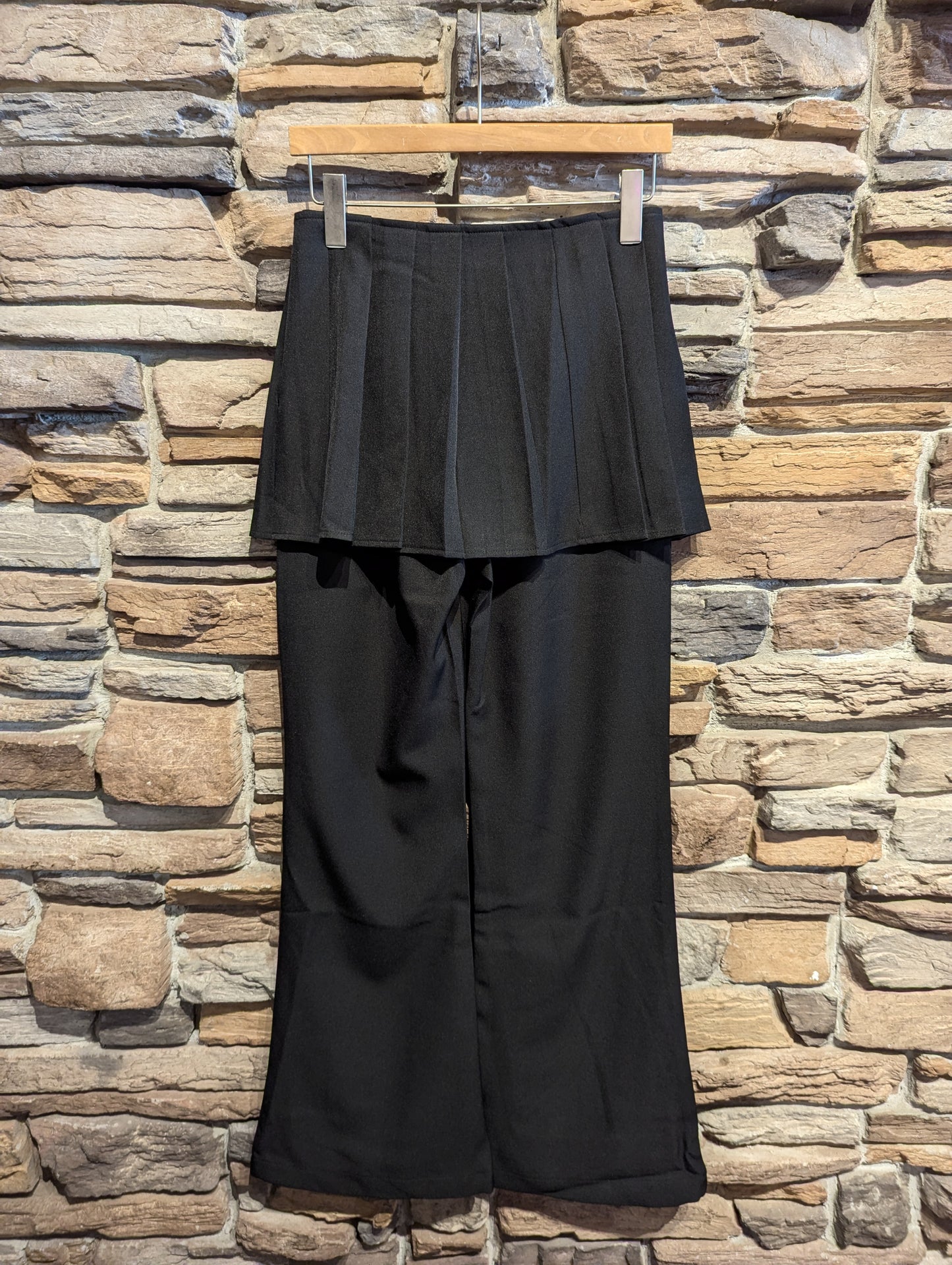 Pleated Layering Skirt and Dress Pant Set