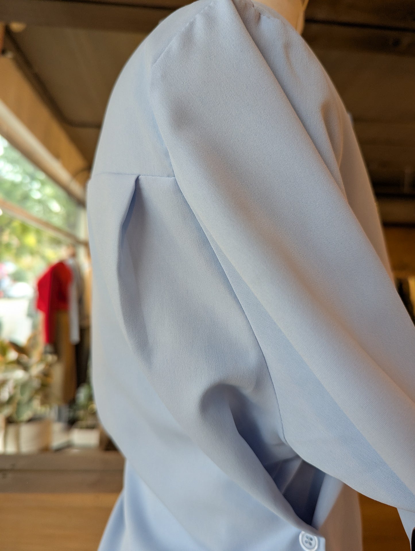 Side Button Cinch Blouse