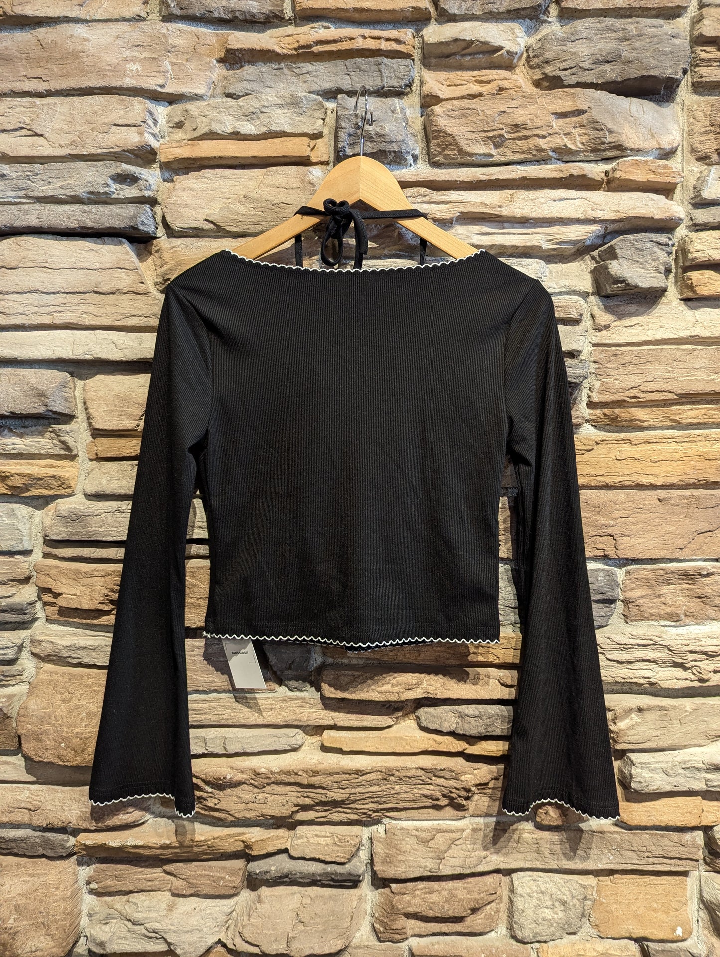 Ribbed Bell Sleeve Ribbon Detail Set
