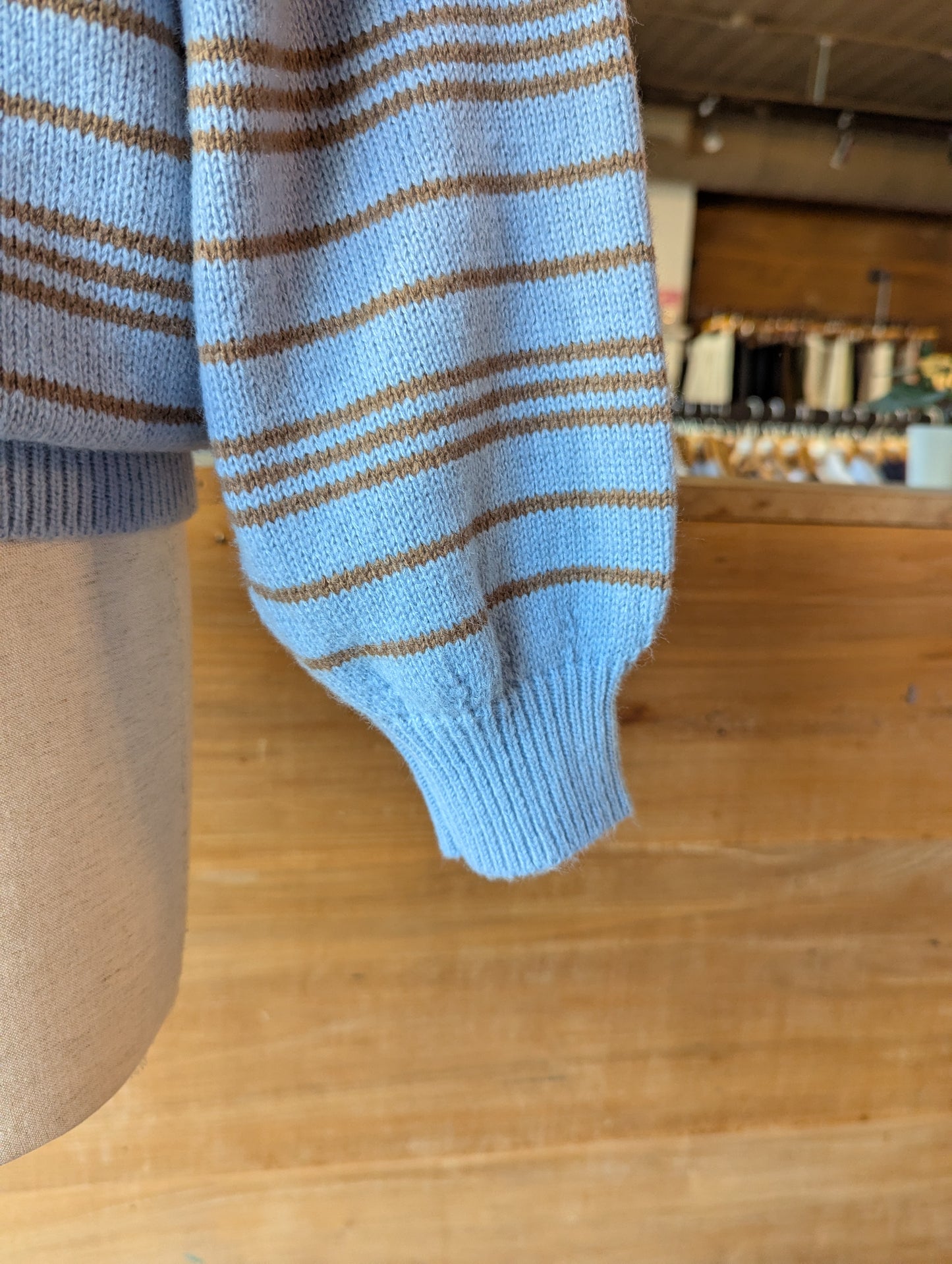 Striped Henley oversized sweater