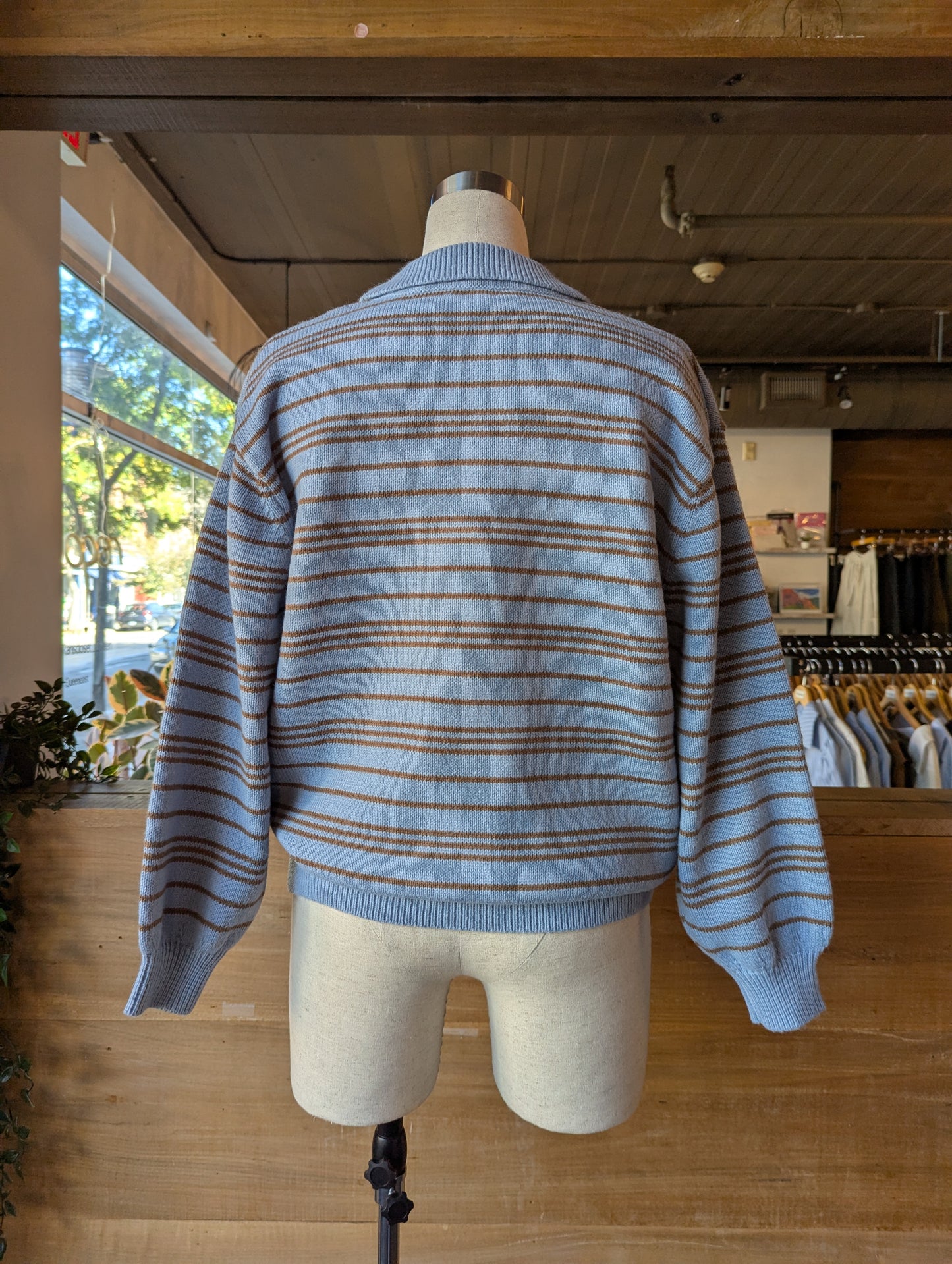 Striped Henley oversized sweater