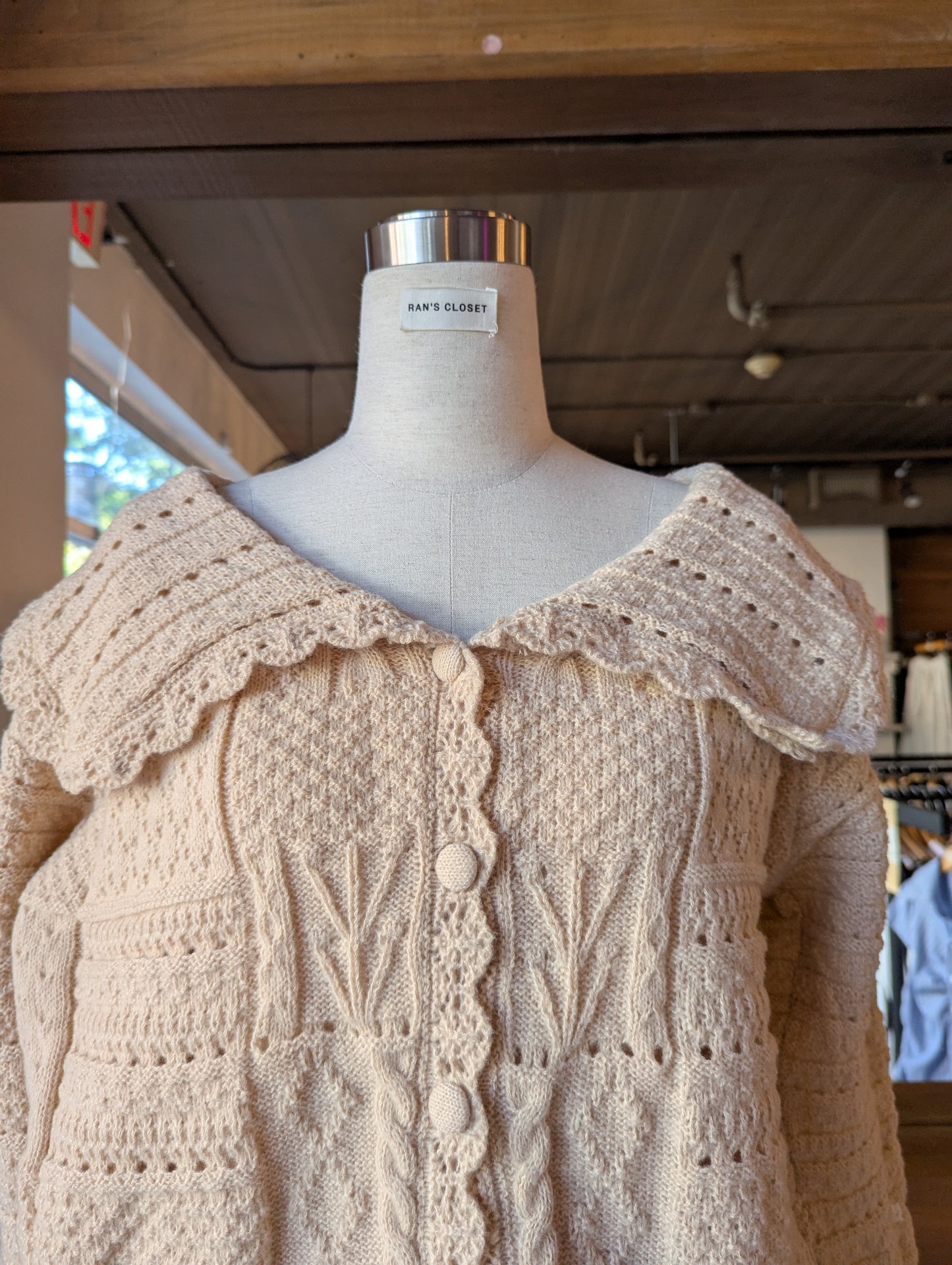 Oversized Collar Crochet Cardigan