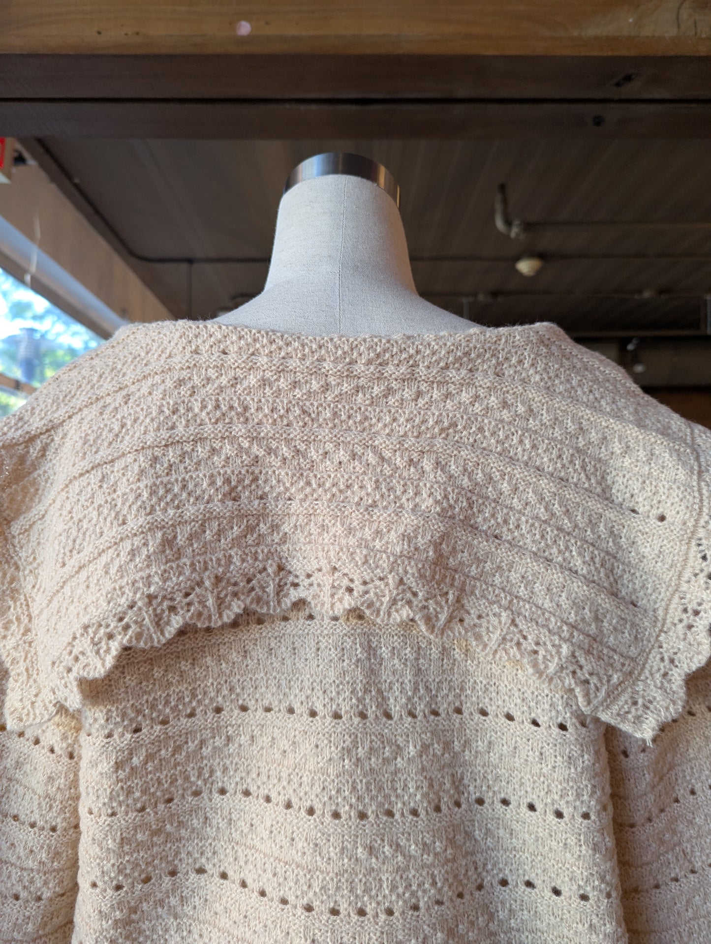 Oversized Collar Crochet Cardigan