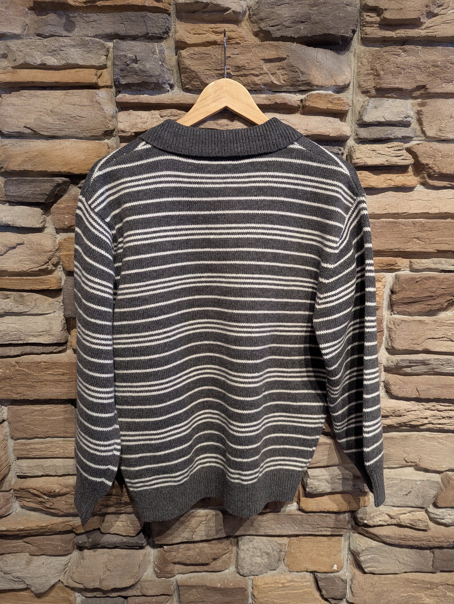 Striped Henley oversized sweater