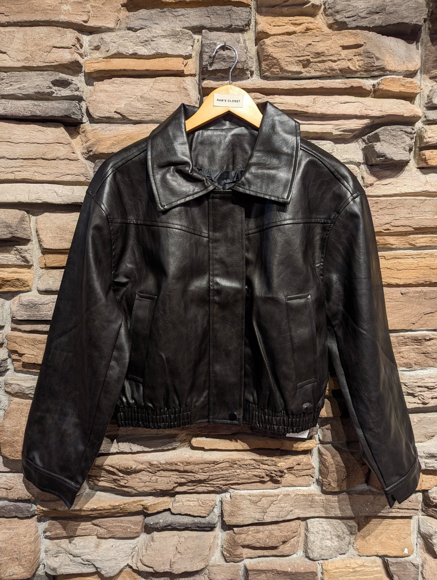 Vegan Leather Bomber Jacket