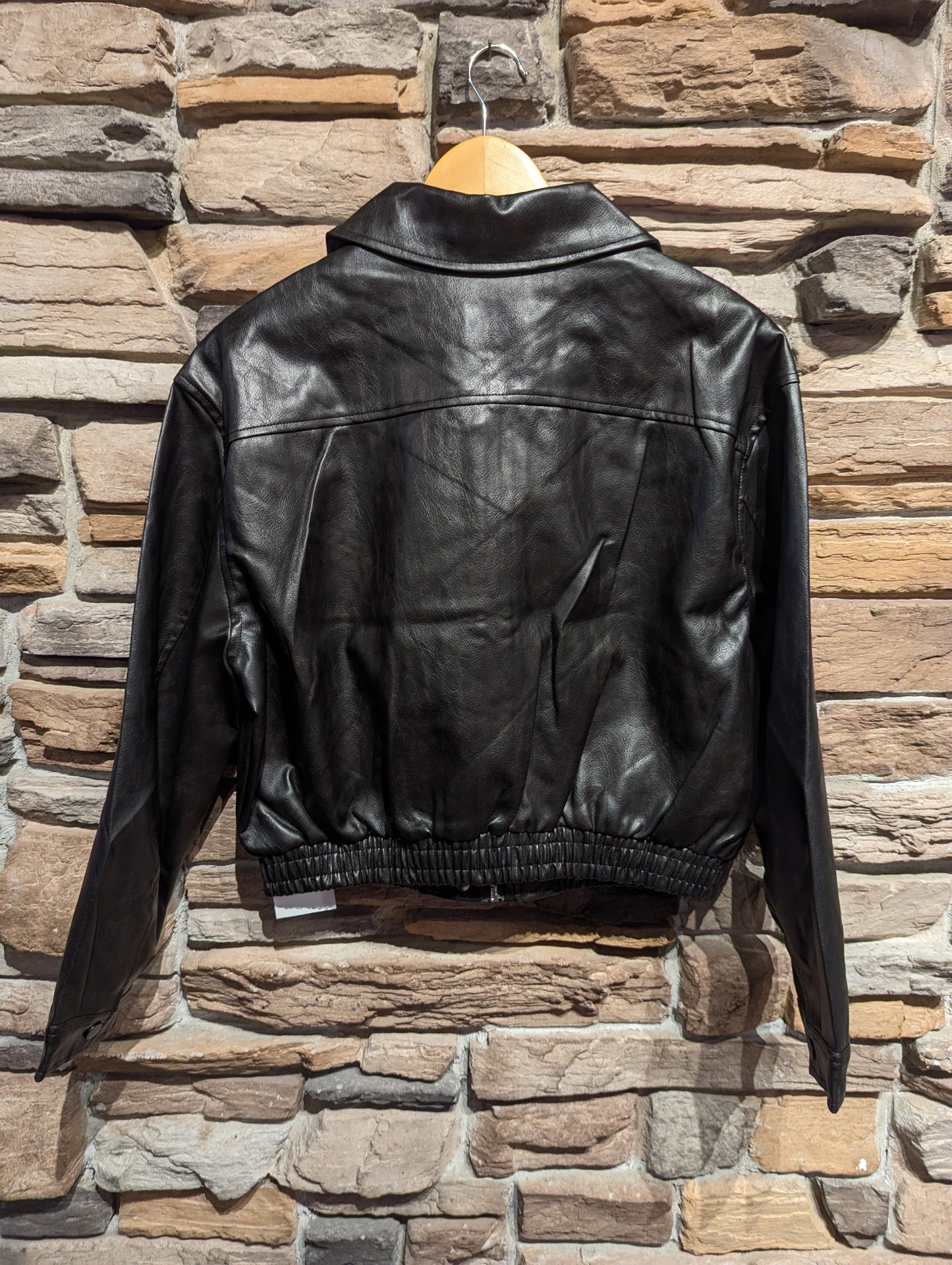 Vegan Leather Bomber Jacket