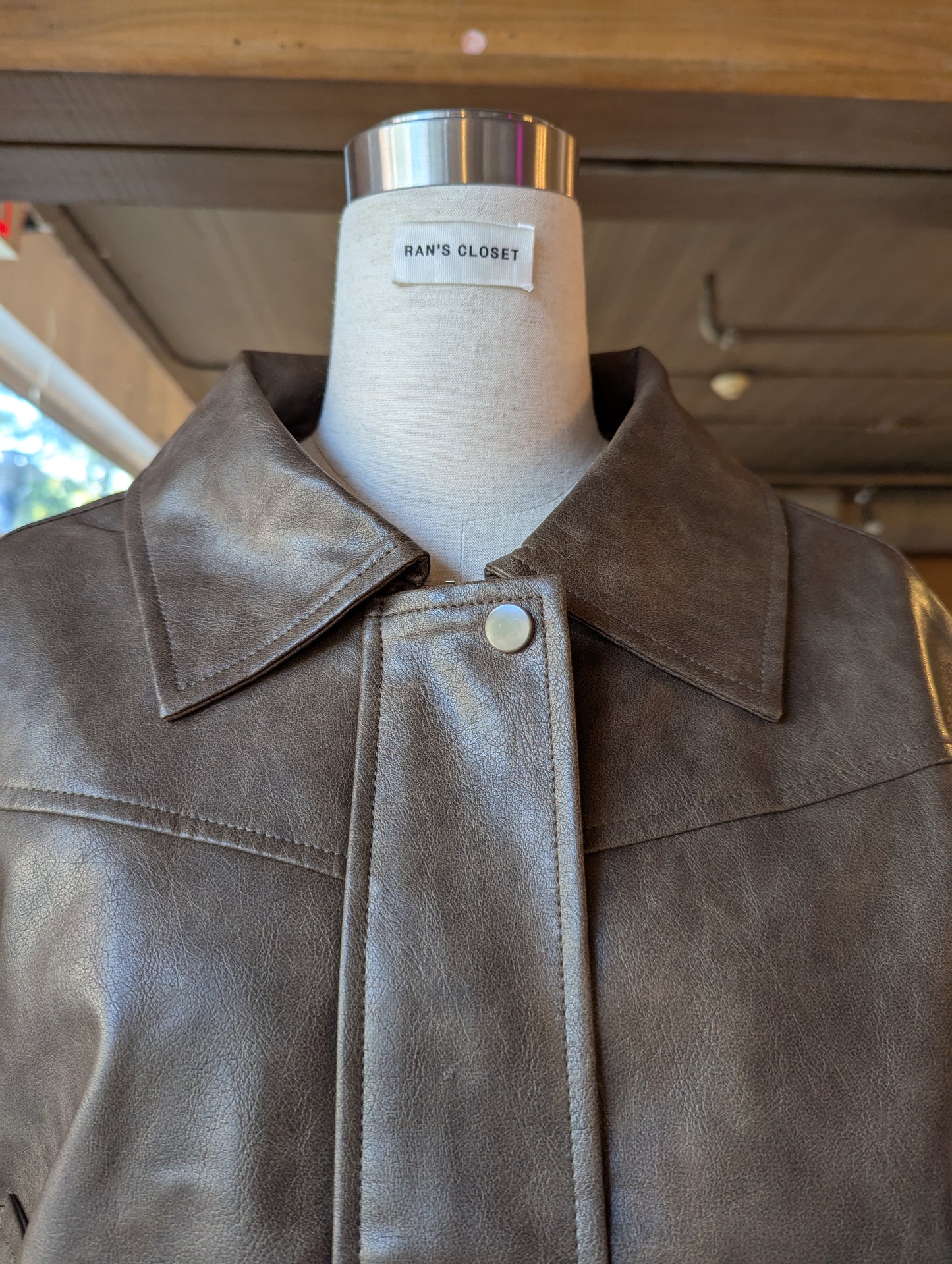 Vegan Leather Bomber Jacket