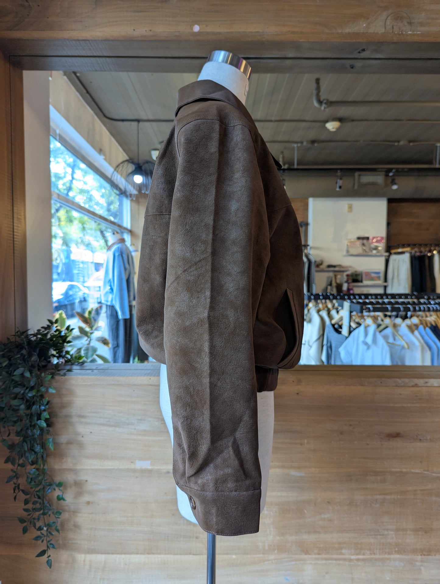 Button Up Vegan Suede Jacket