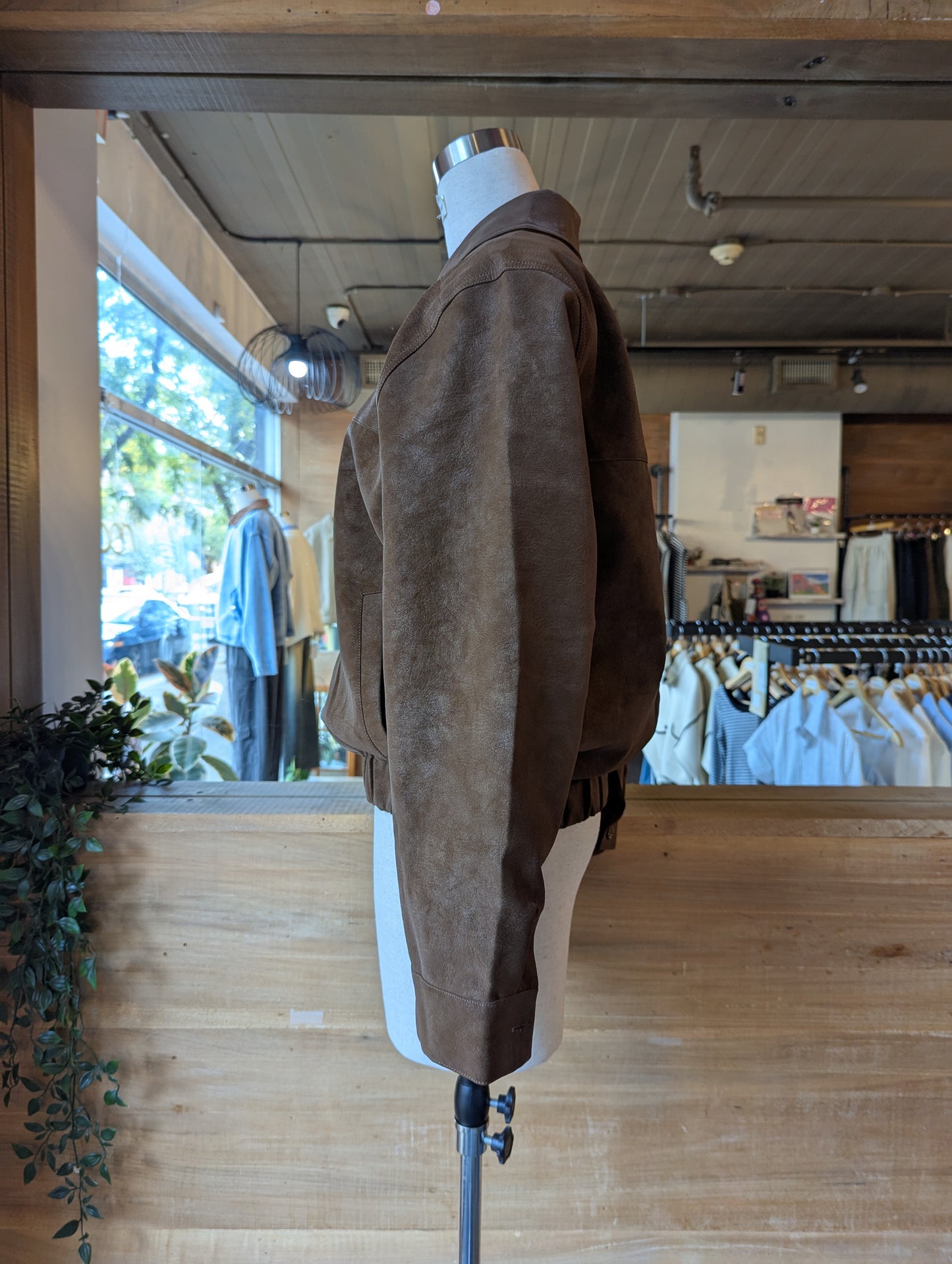 Button Up Vegan Suede Jacket
