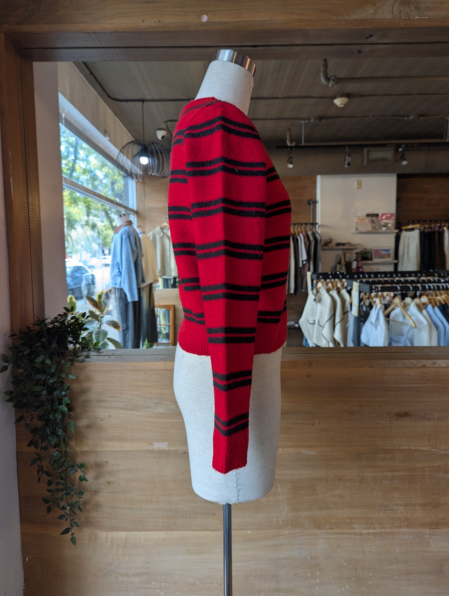 Striped Cardigan with Gold Buttons