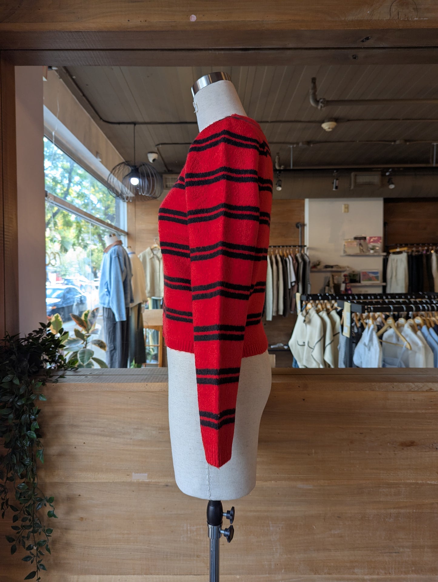 Striped Cardigan with Gold Buttons