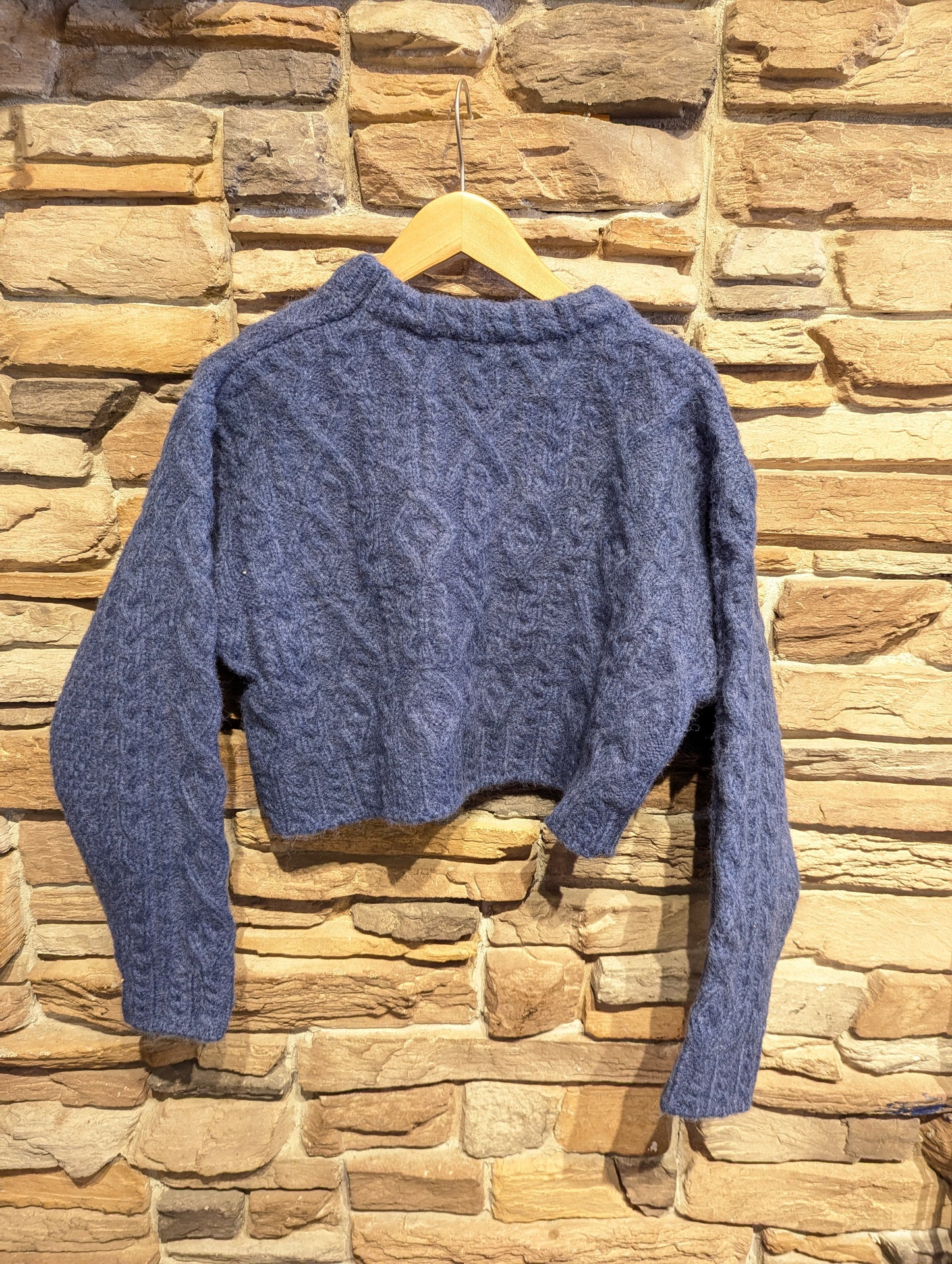 Cropped Cable Knit Sweater