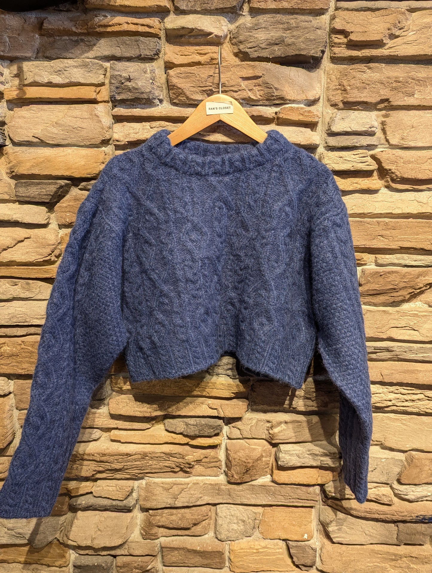 Cropped Cable Knit Sweater