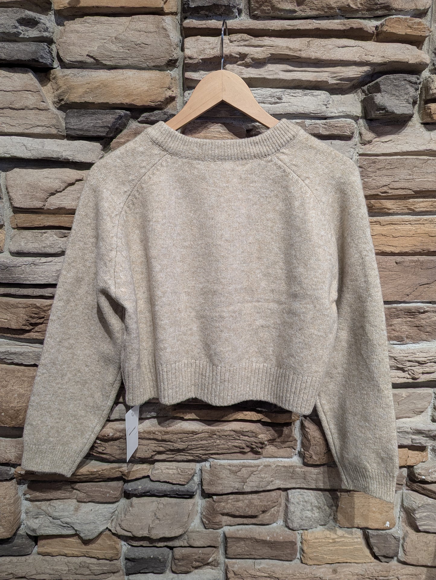 Cropped V-Neck Sweater