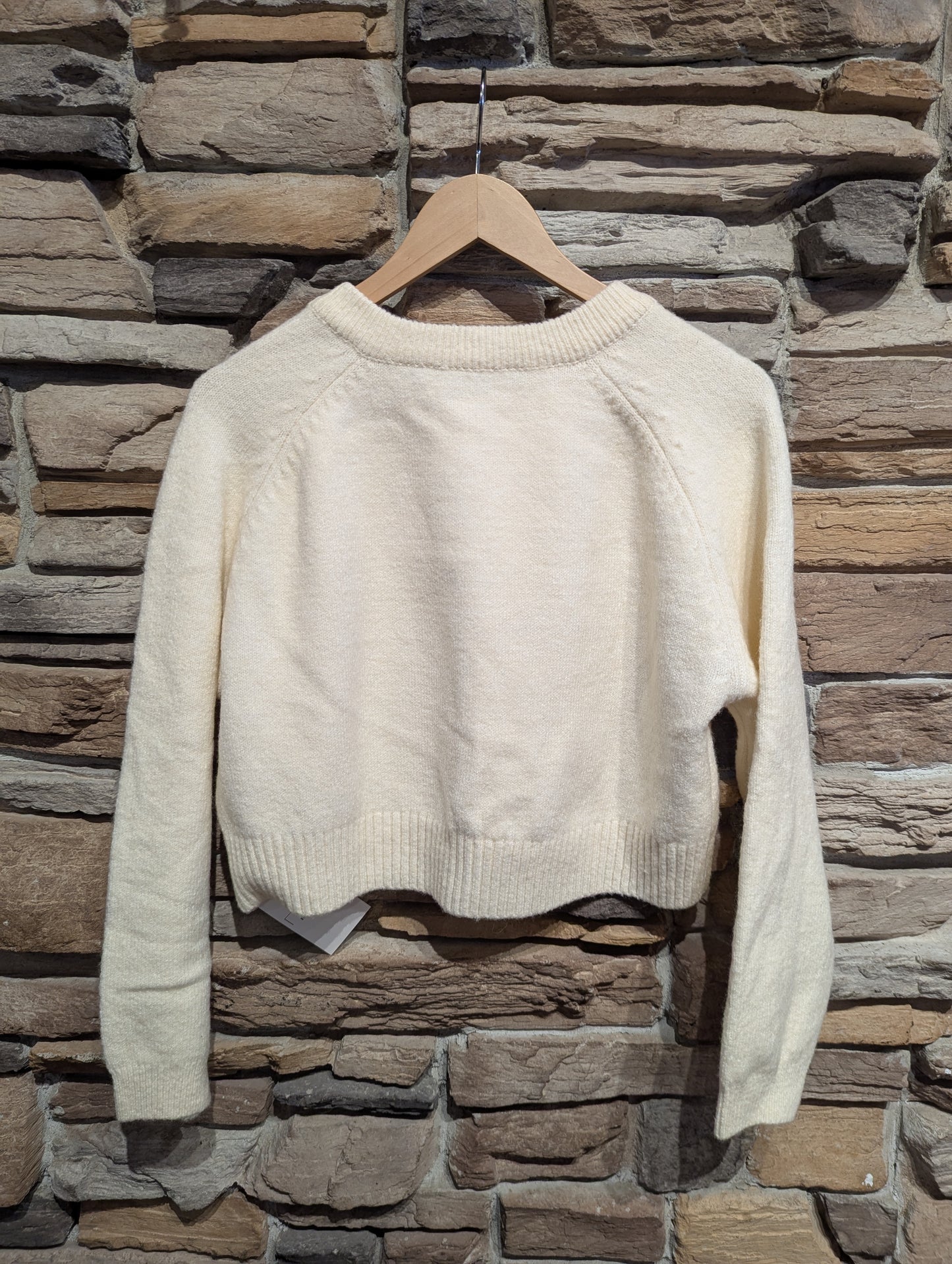 Cropped V-Neck Sweater