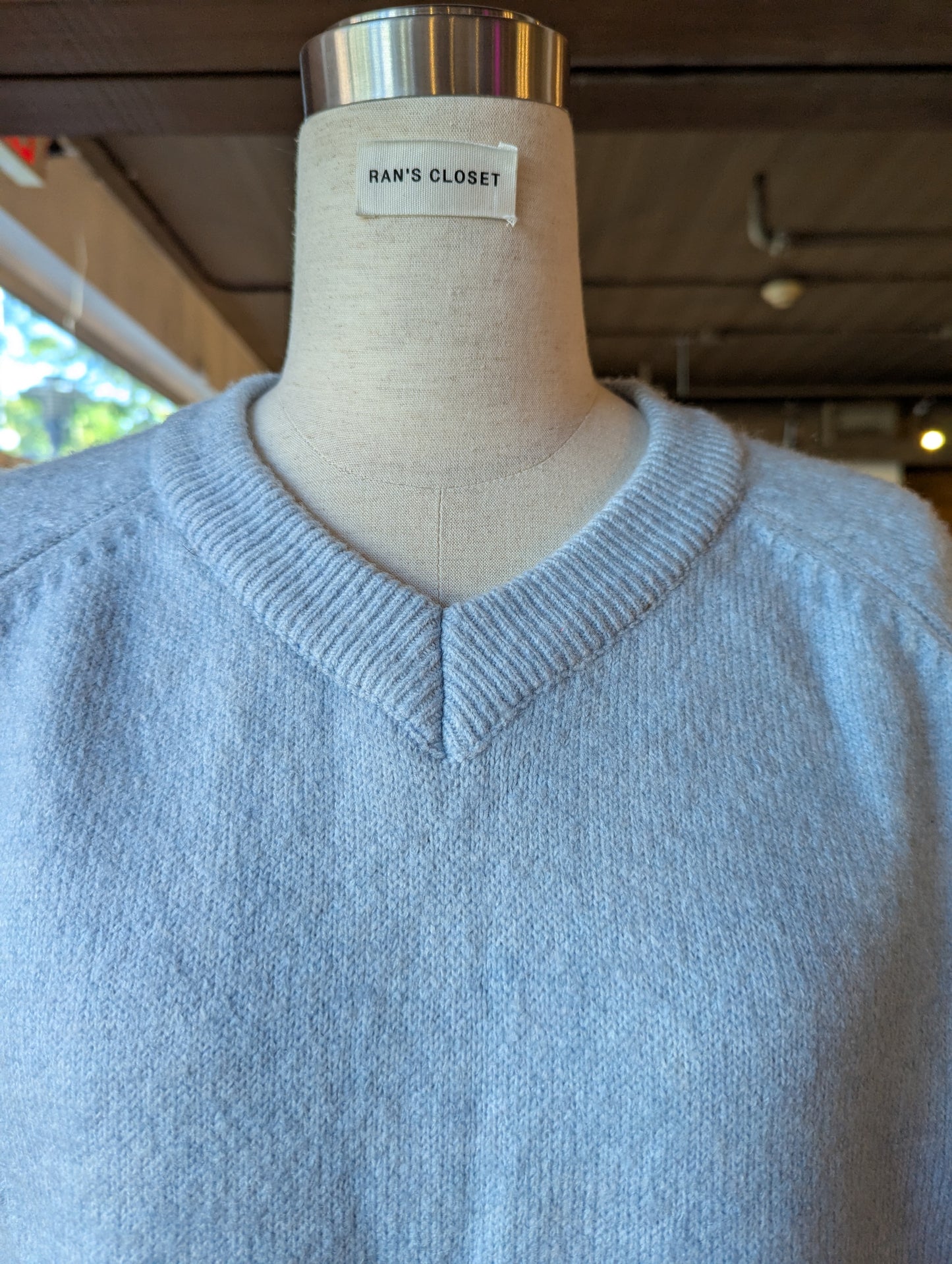 Cropped V-Neck Sweater