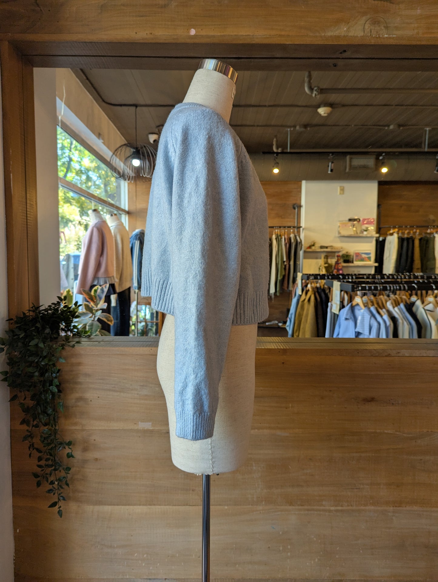 Cropped V-Neck Sweater