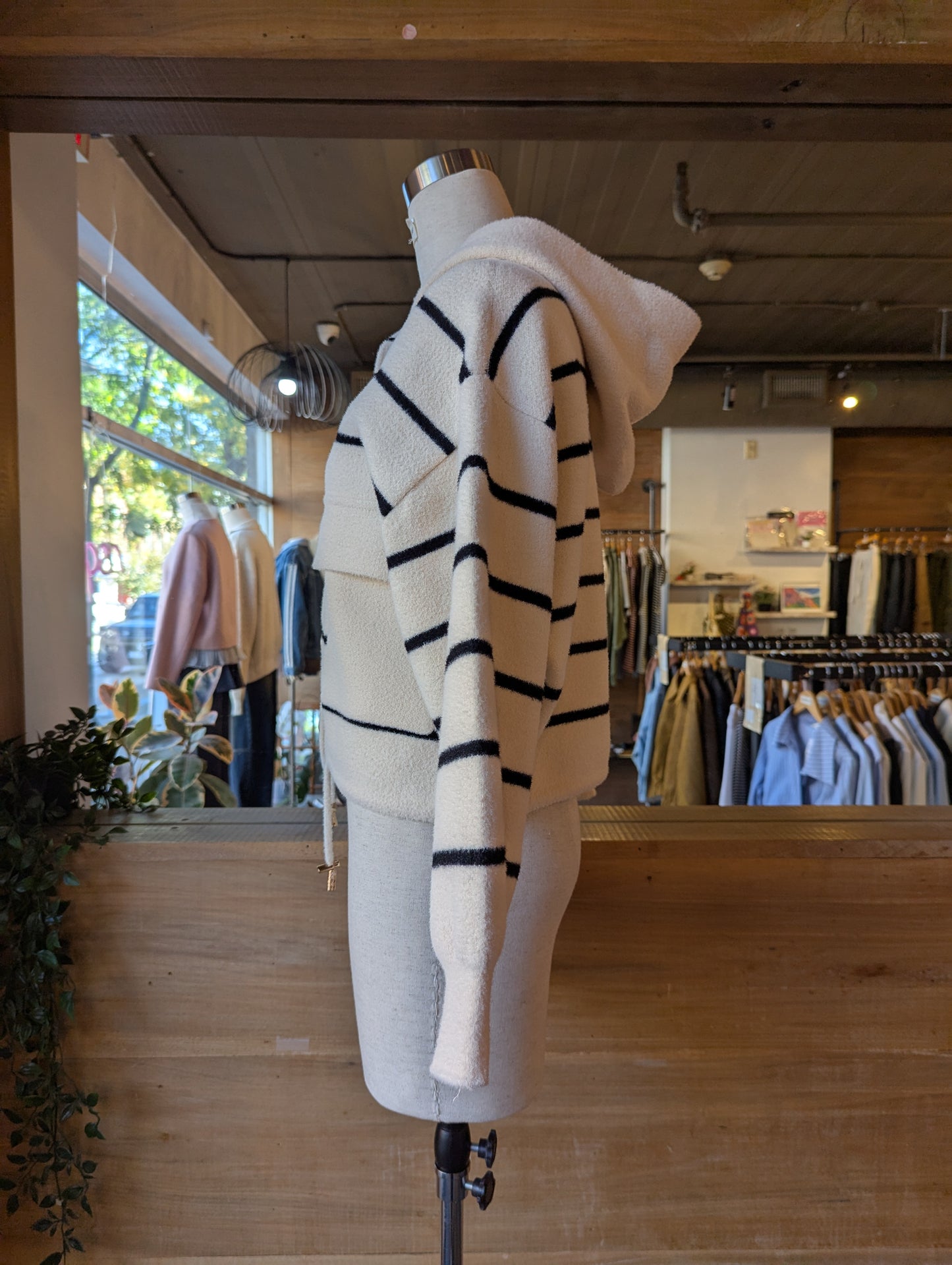 Striped Jacket with Hood
