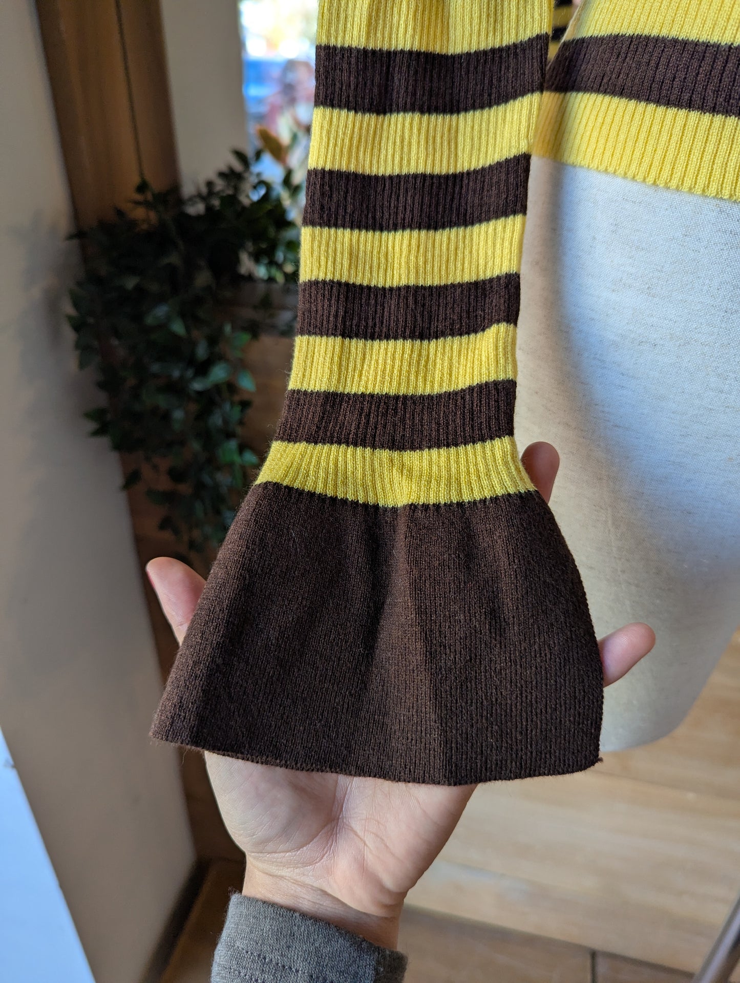 Striped Cardigan with Bell Sleeves