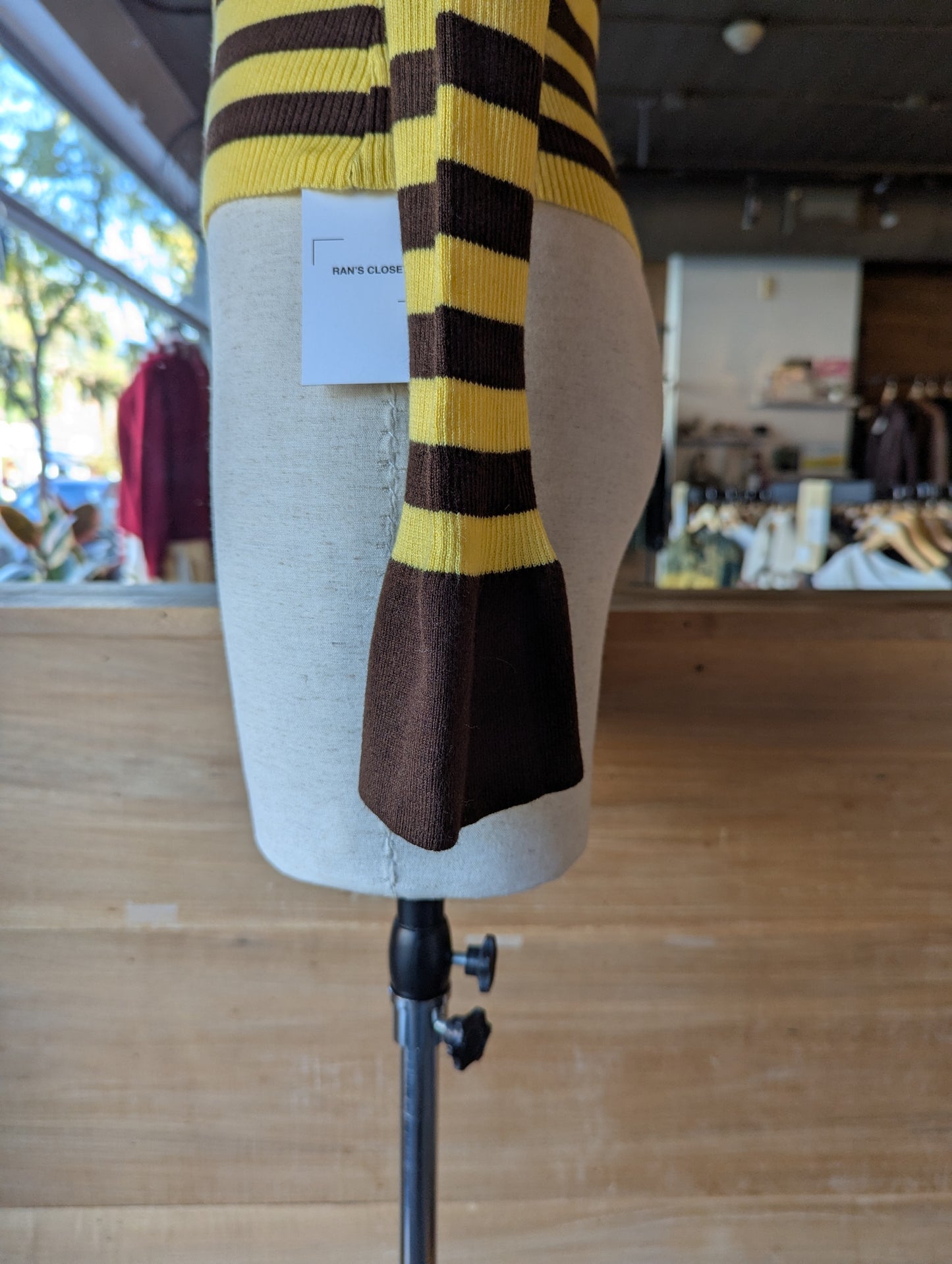 Striped Cardigan with Bell Sleeves