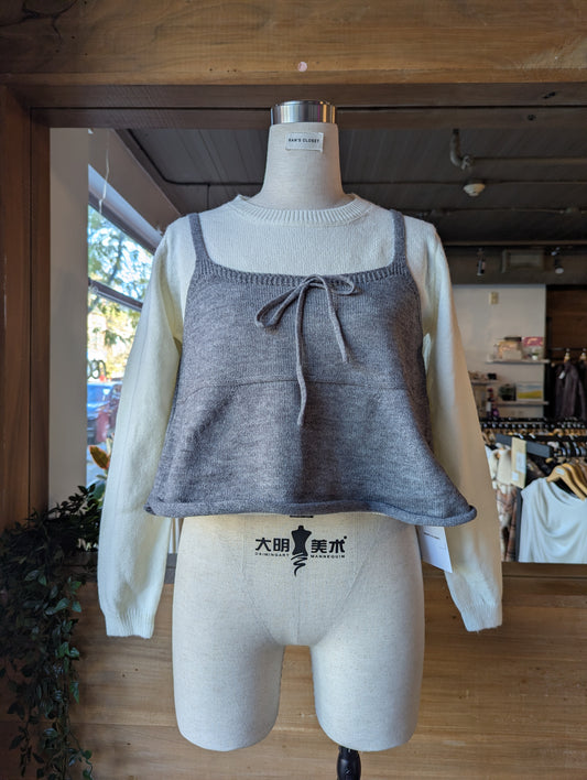 Cropped Tank Top and Sweater Set