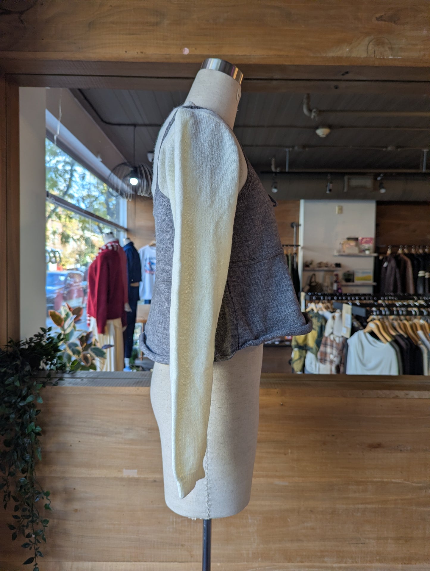 Cropped Tank Top and Sweater Set