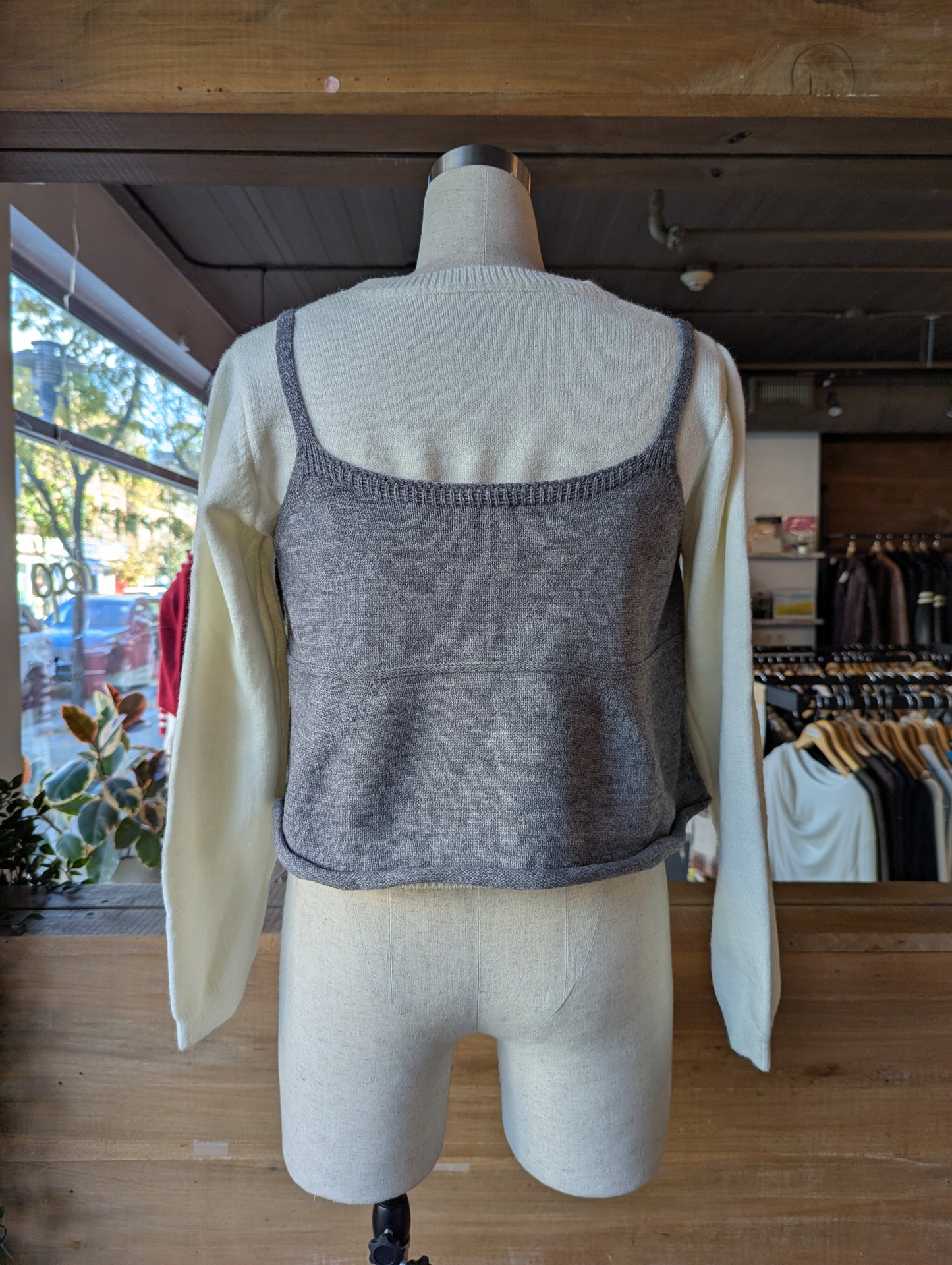 Cropped Tank Top and Sweater Set