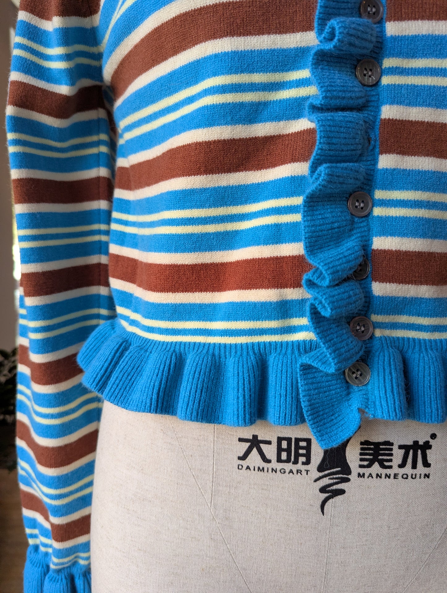 Striped Ruffle Cardigan