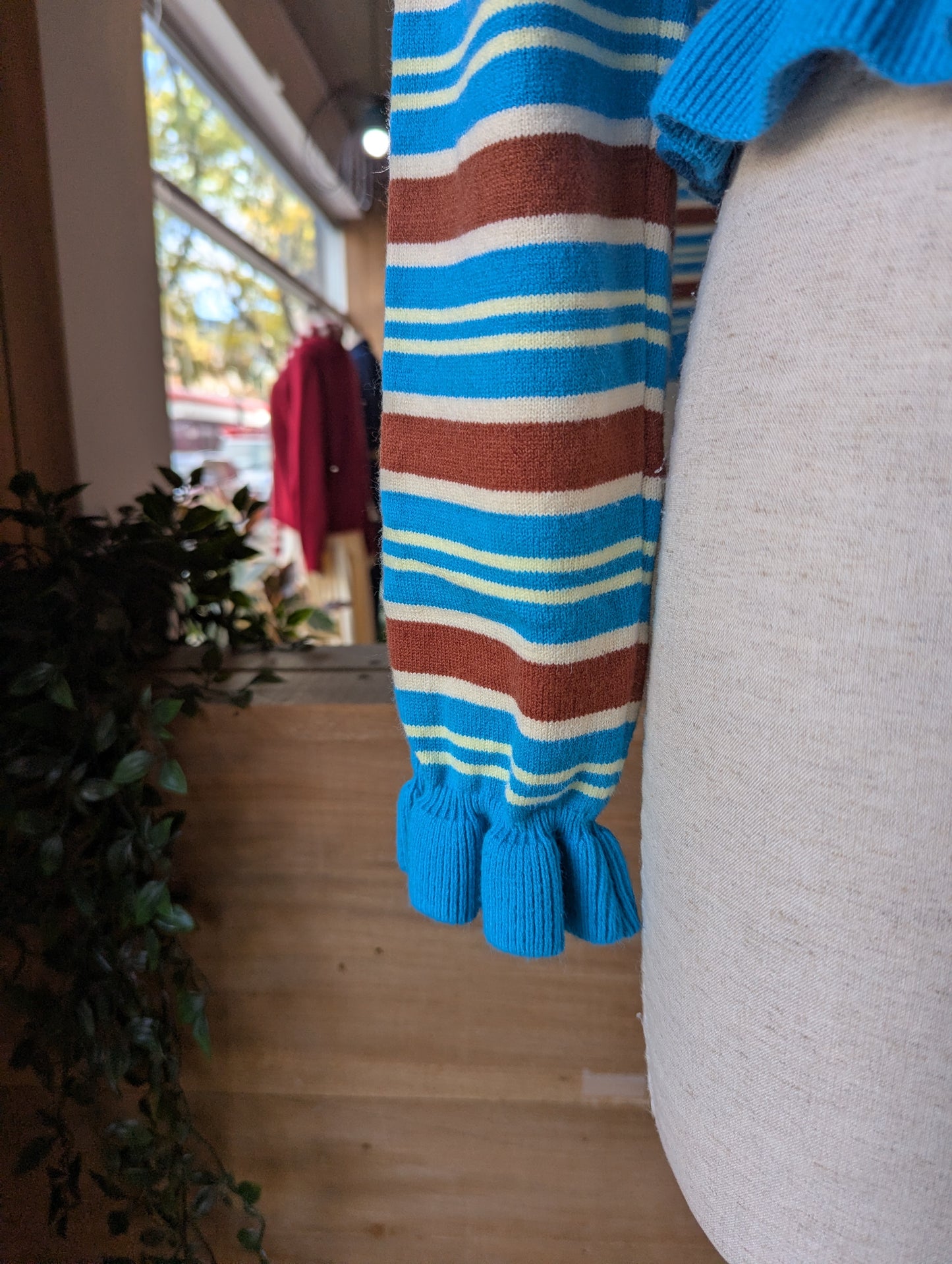 Striped Ruffle Cardigan