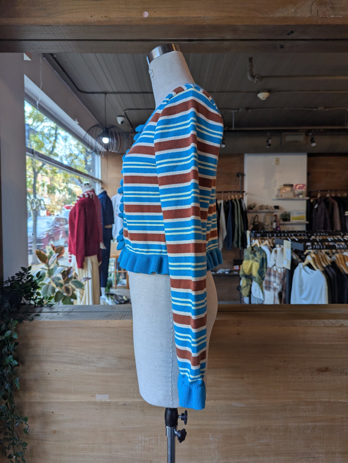 Striped Ruffle Cardigan