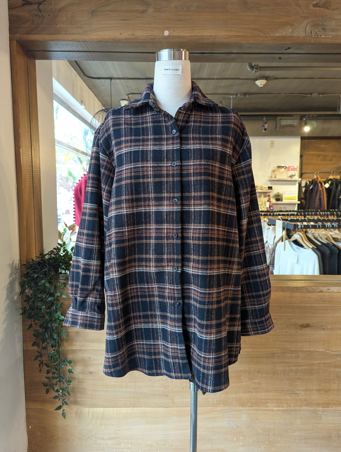 Flannel Dress with Wrap Skirt