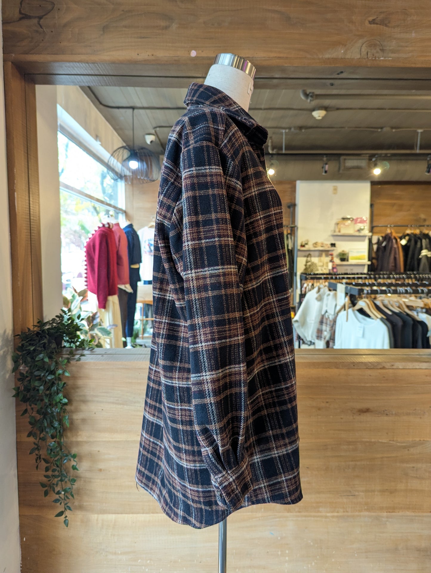 Flannel Dress with Wrap Skirt