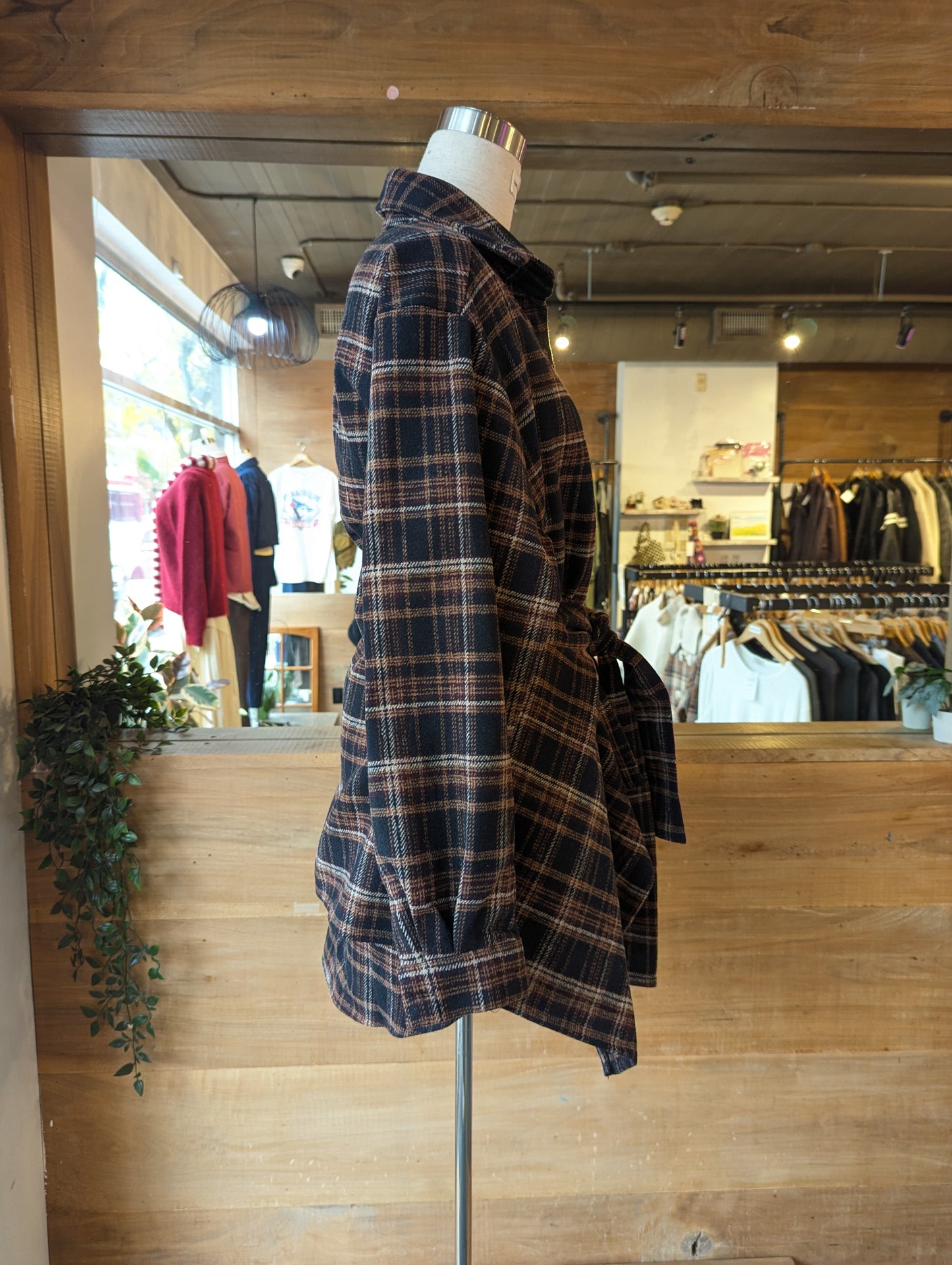 Flannel Dress with Wrap Skirt