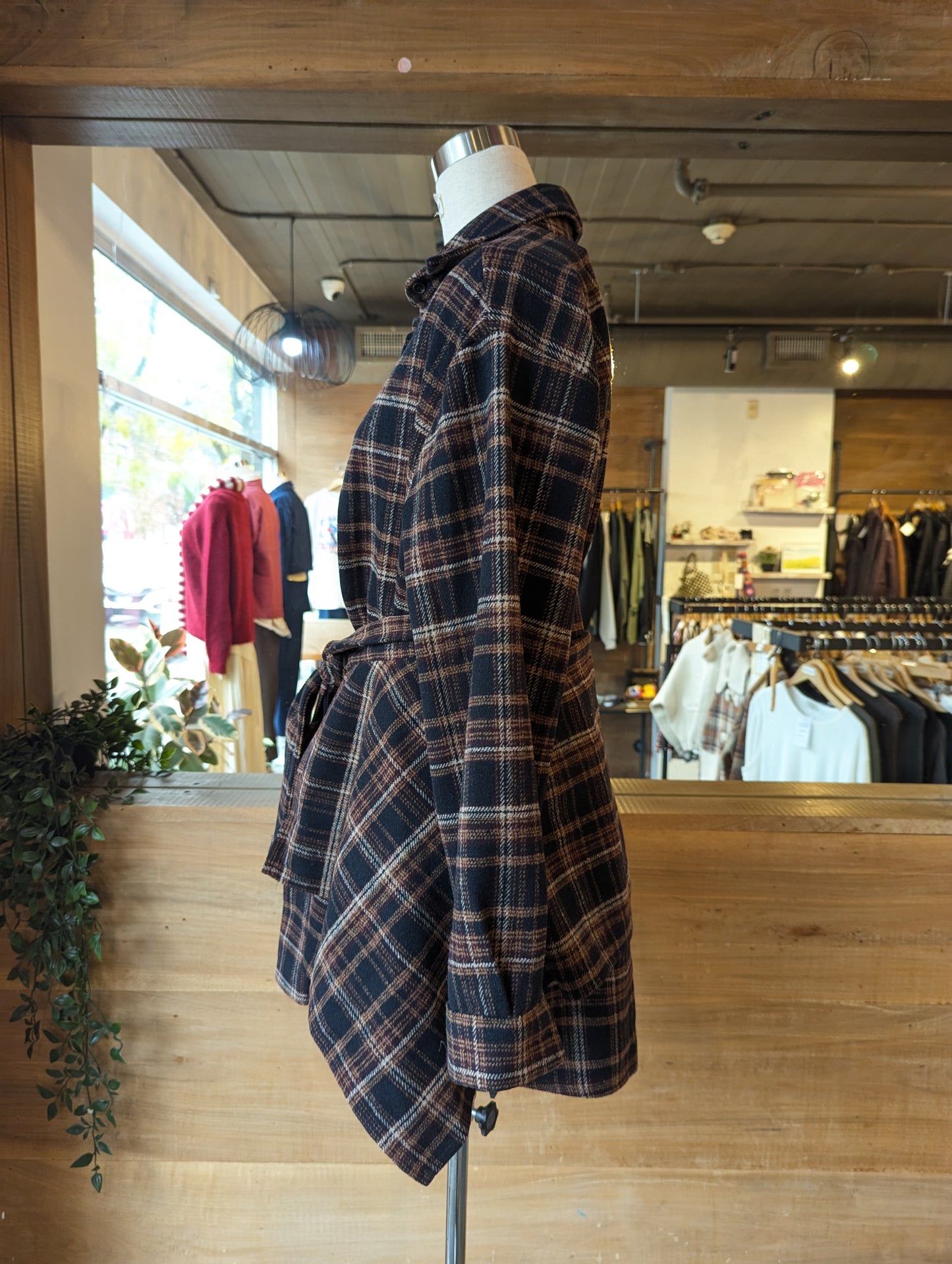 Flannel Dress with Wrap Skirt