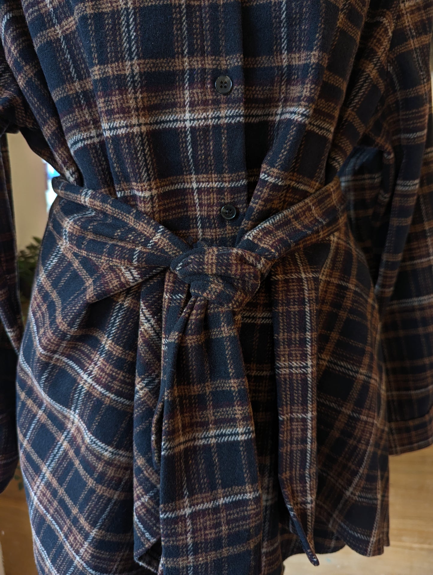 Flannel Dress with Wrap Skirt