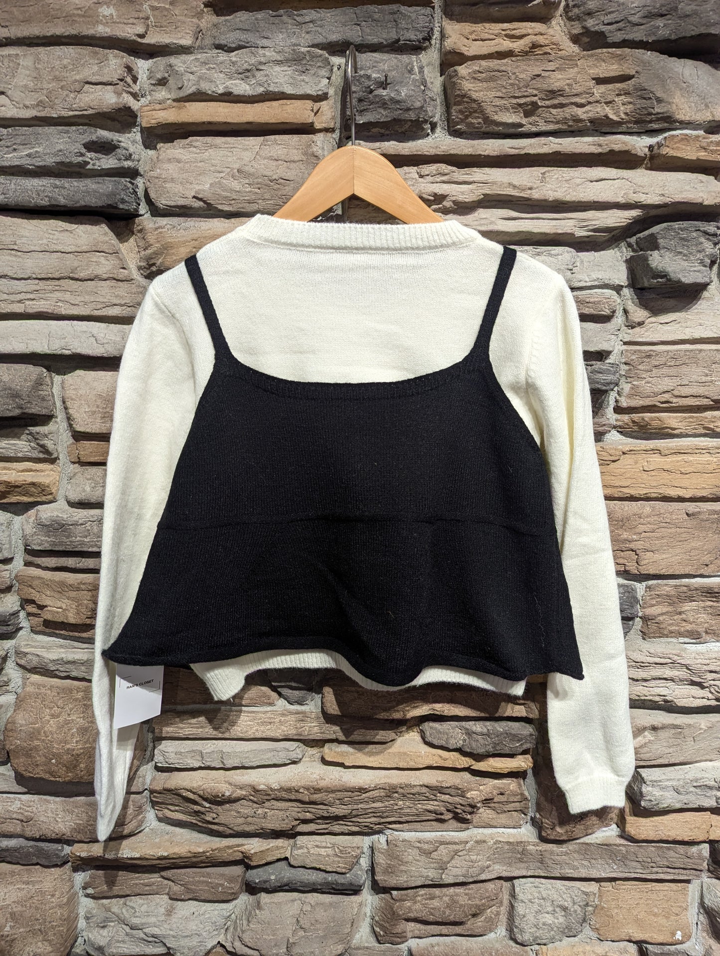Cropped Tank Top and Sweater Set