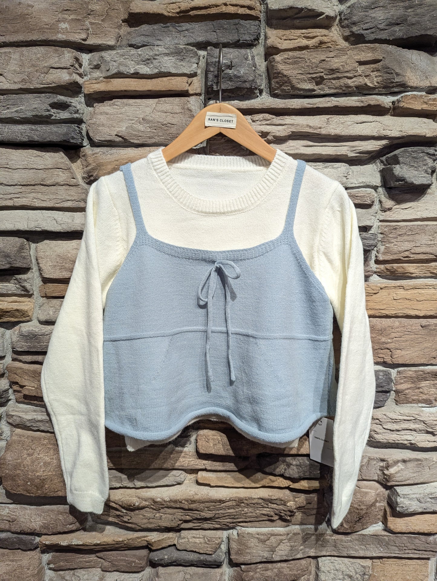 Cropped Tank Top and Sweater Set