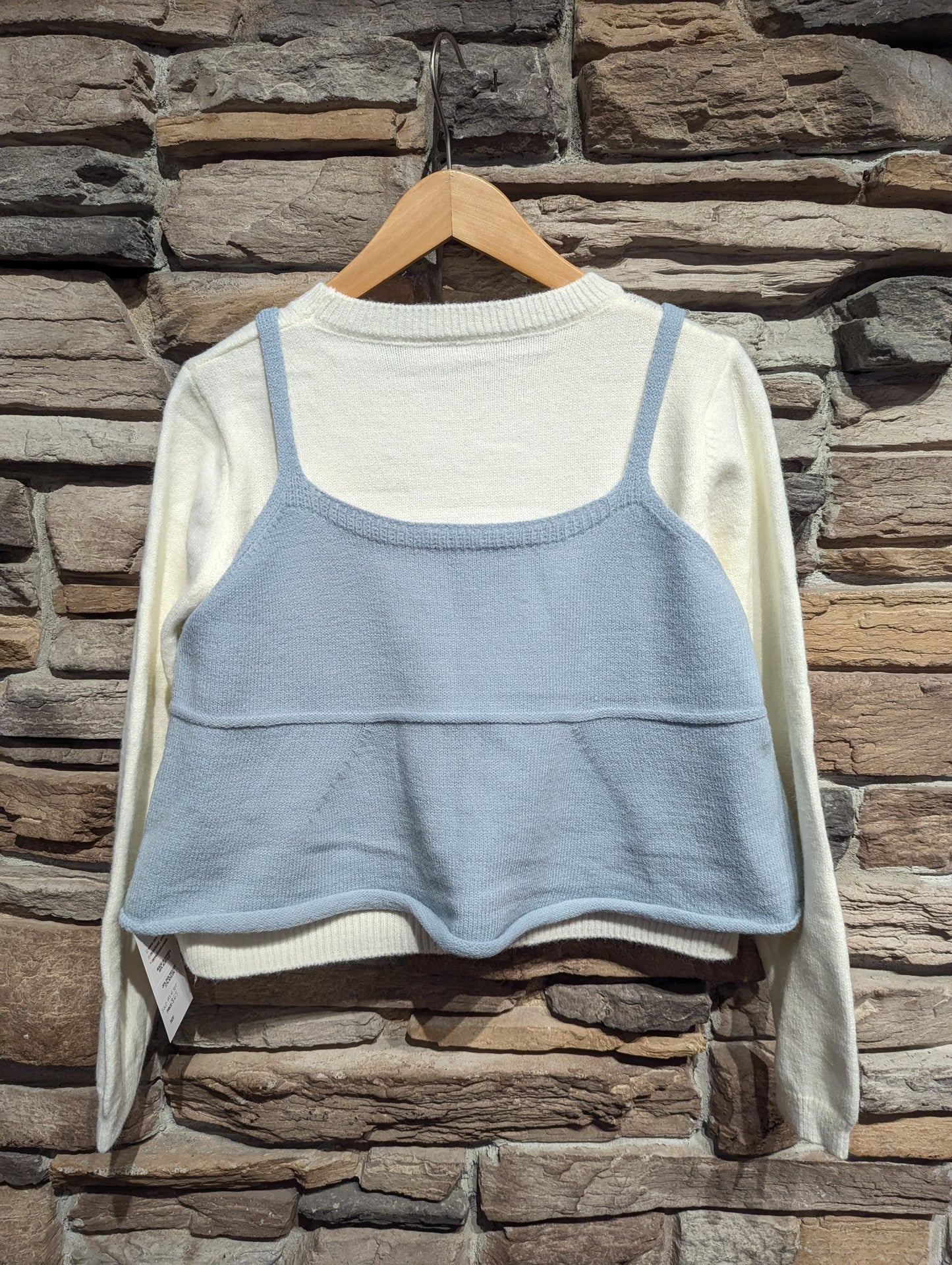 Cropped Tank Top and Sweater Set