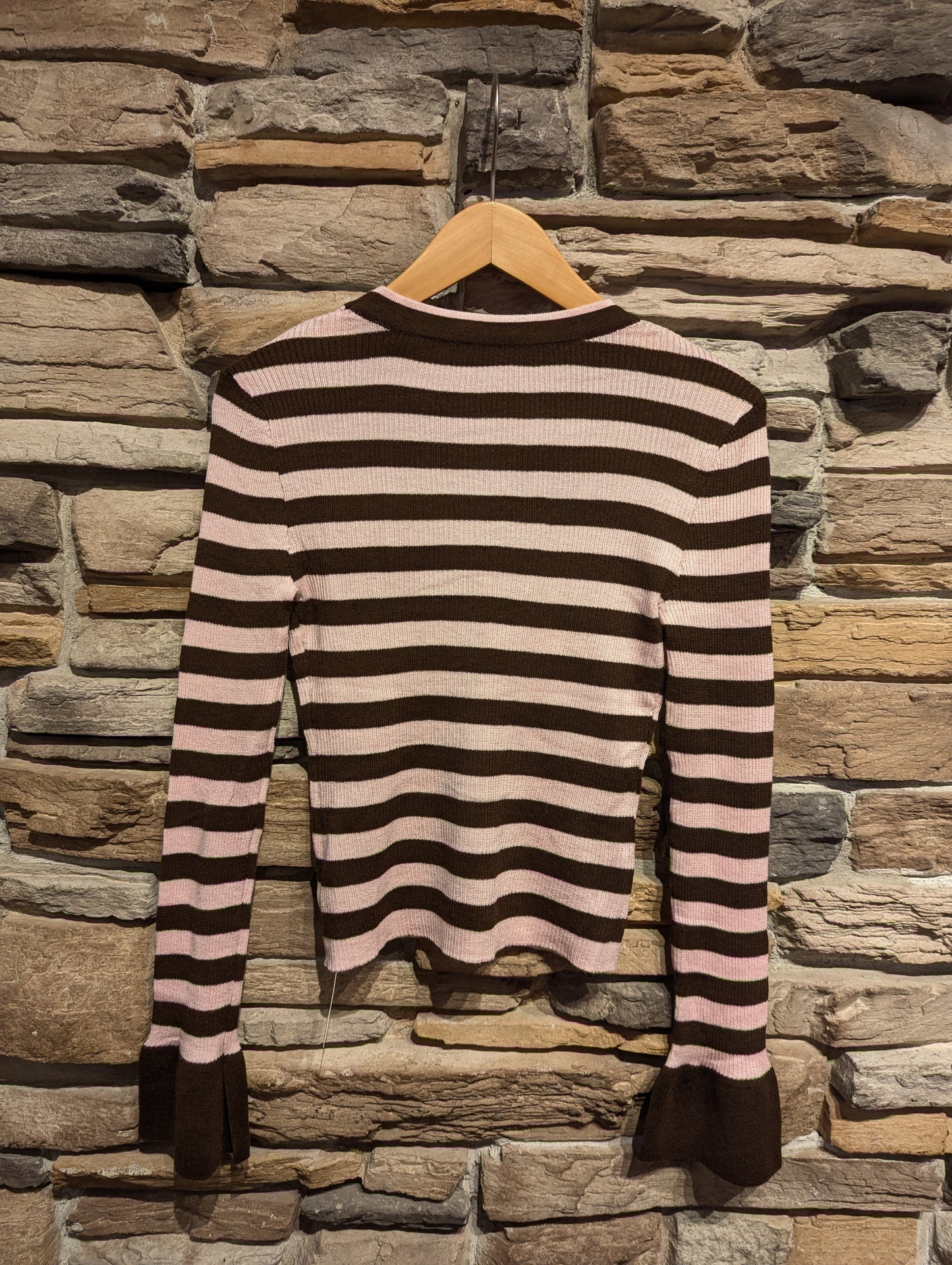 Striped Cardigan with Bell Sleeves