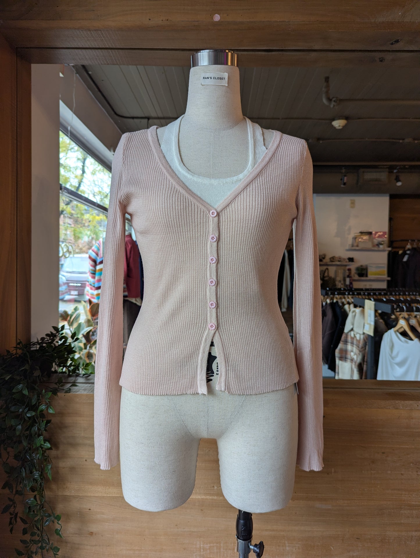 Double Layer Halter and Cardigan Top