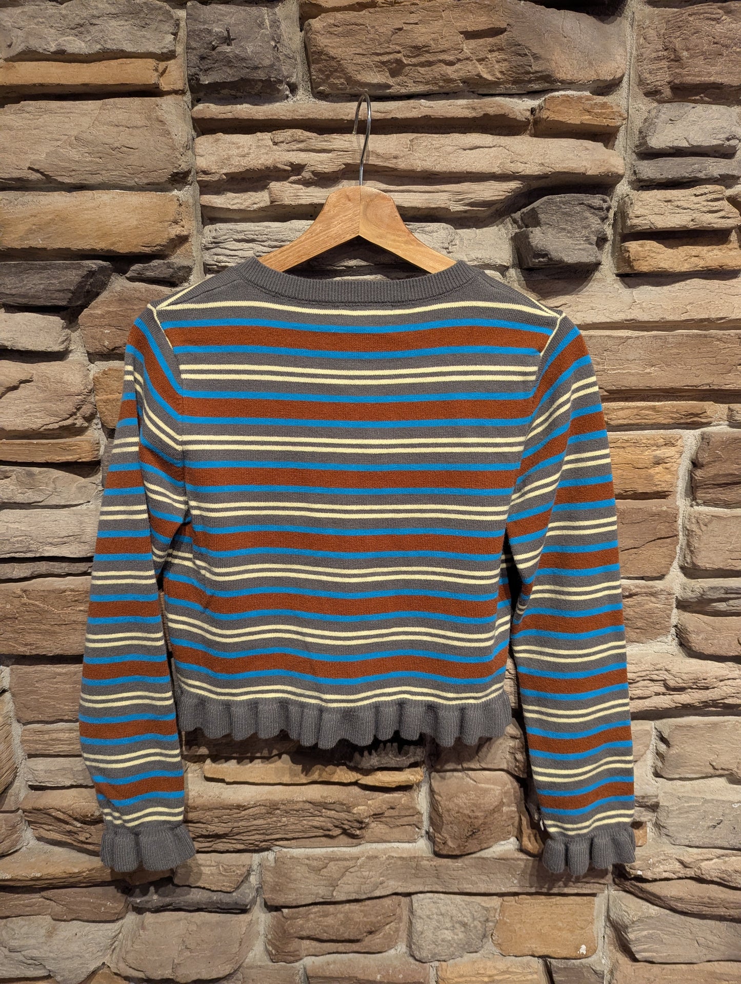 Striped Ruffle Cardigan