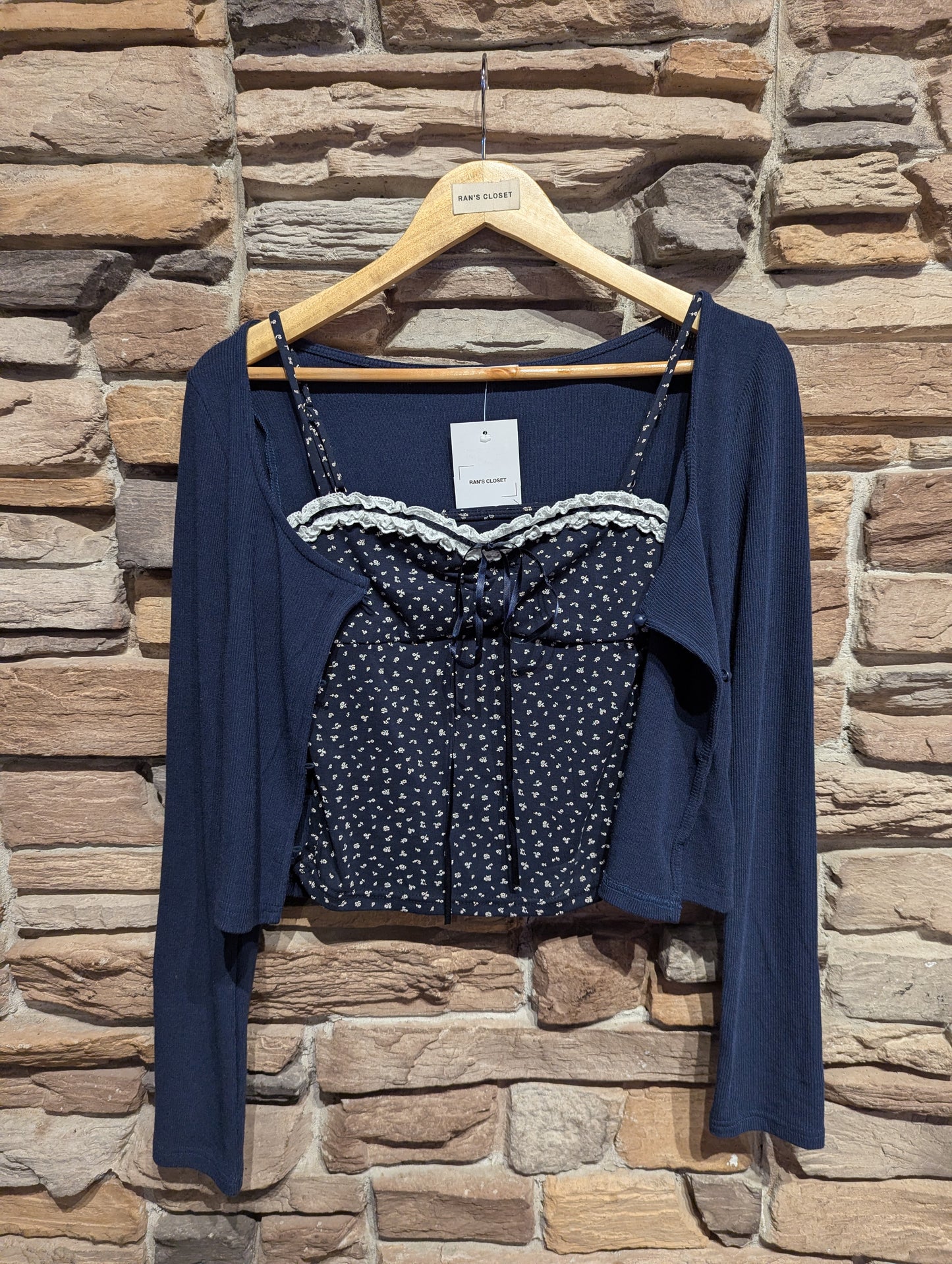 Floral Tank Top and Cardigan Set