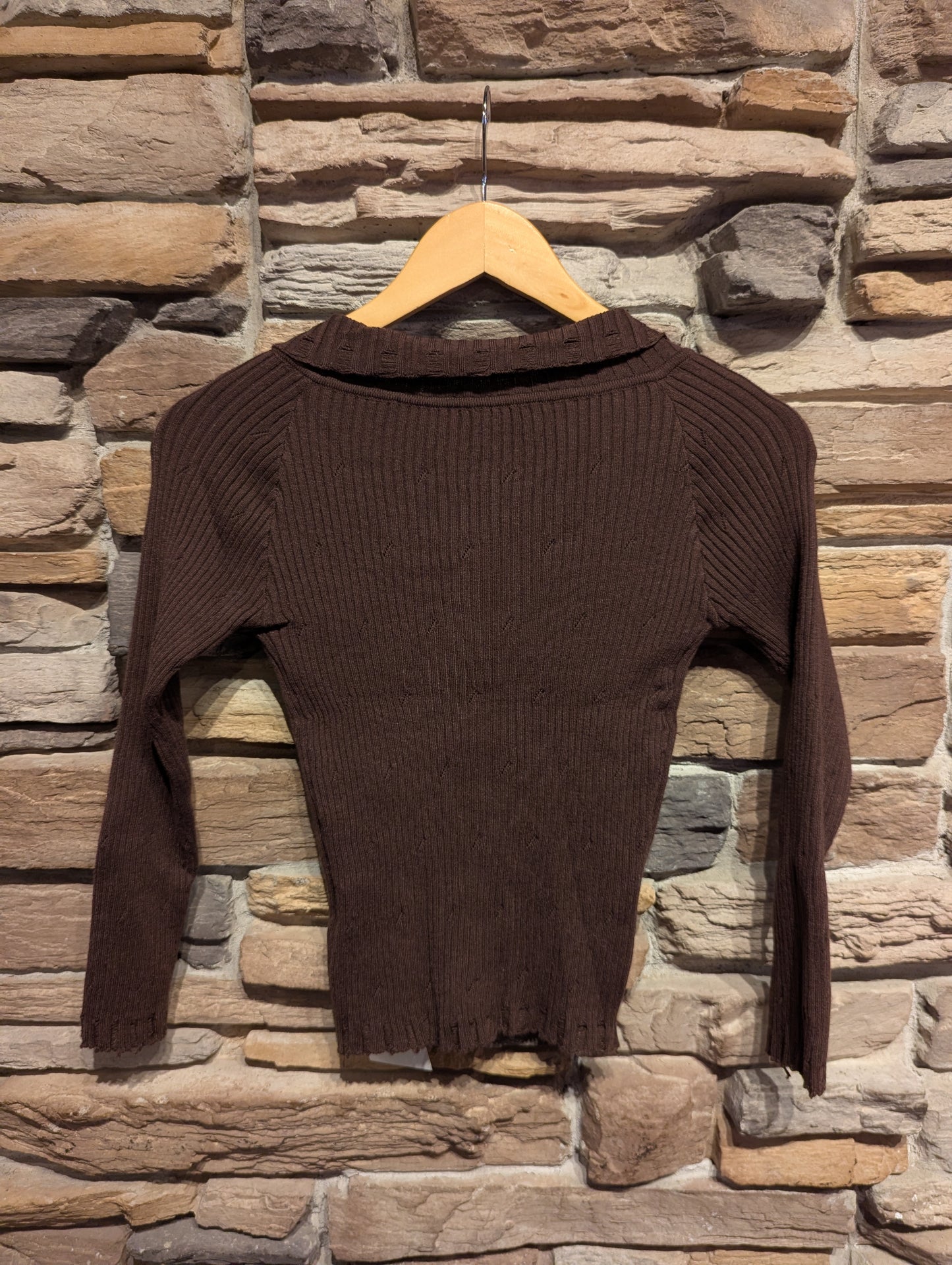 Lace Up Distressed Knit Top