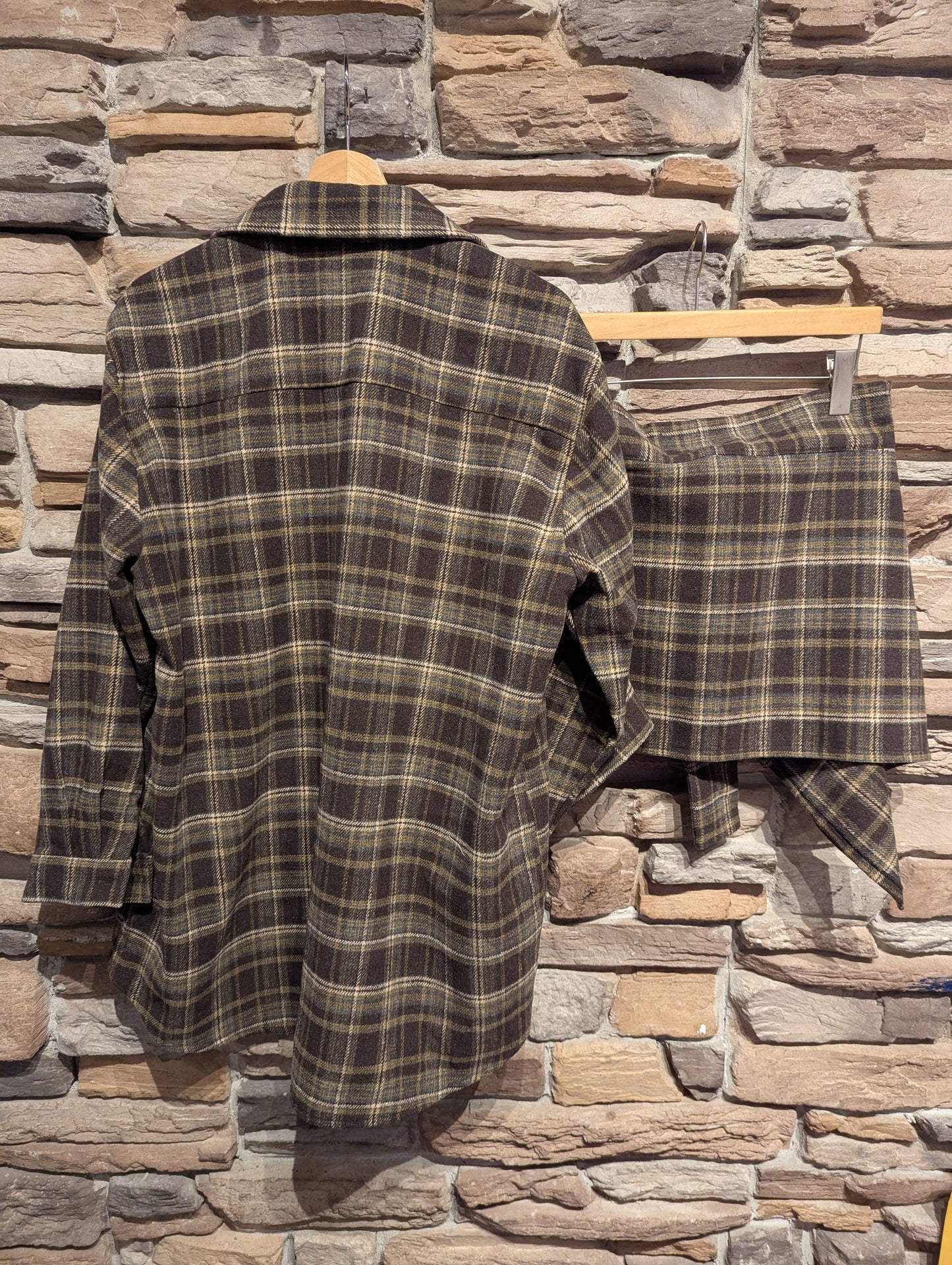 Flannel Dress with Wrap Skirt