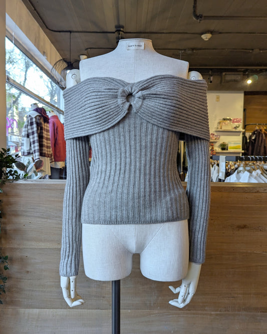 Off Shoulder Loop Detail Sweater